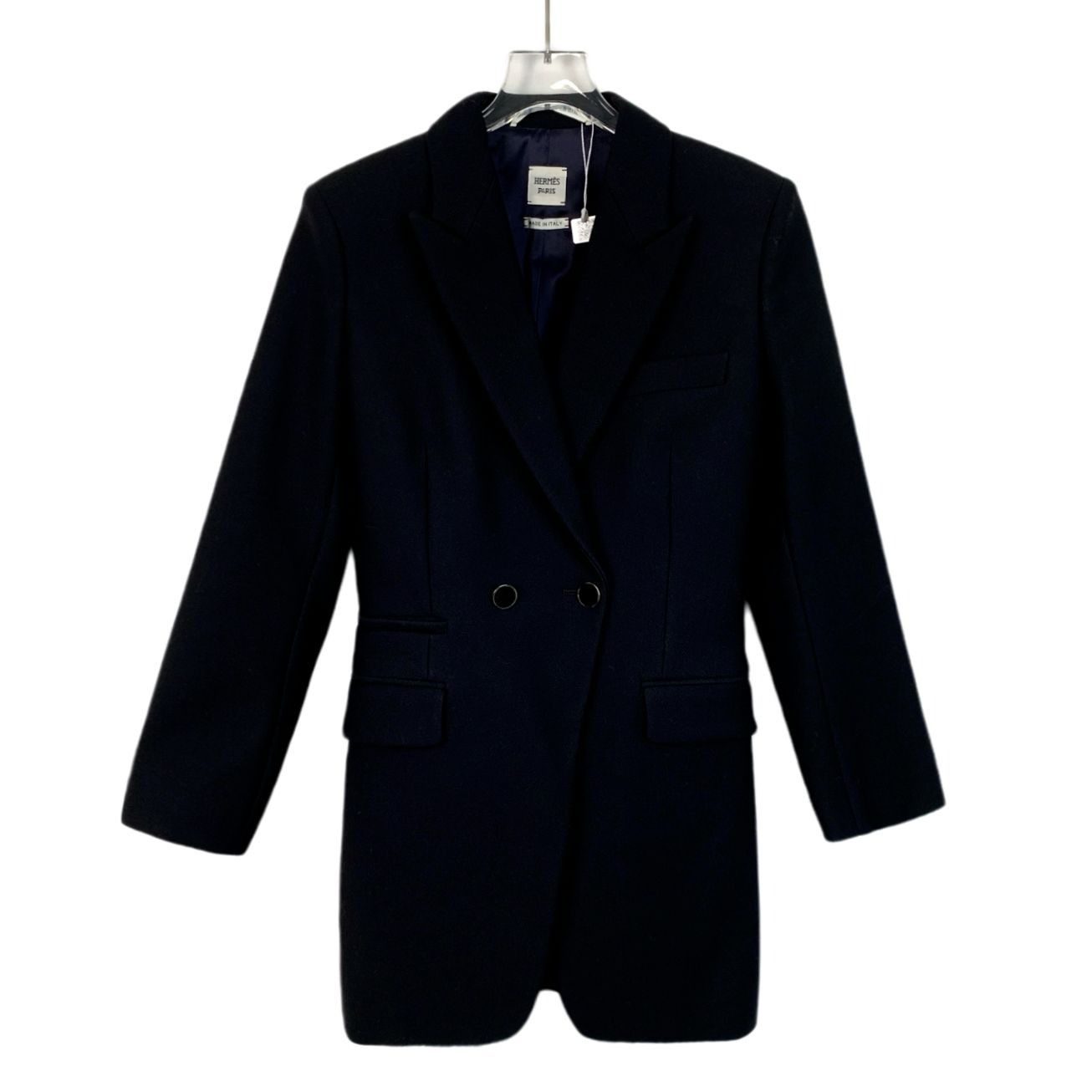 Hermes Hermès Black Double-Breasted Wool-Blend Blazer Size 34 XXS M Size XS / US 0-2 / IT 36-38 - 1 Thumbnail