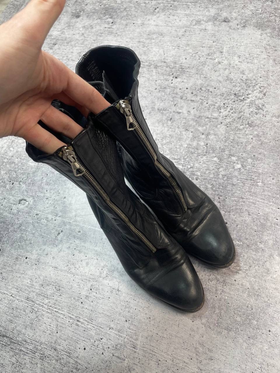 Bally Vintage 00s Bally Front Zip Guidi AS98 Style Ankle Boots Y2K Size US 10 / IT 40 - 3 Thumbnail