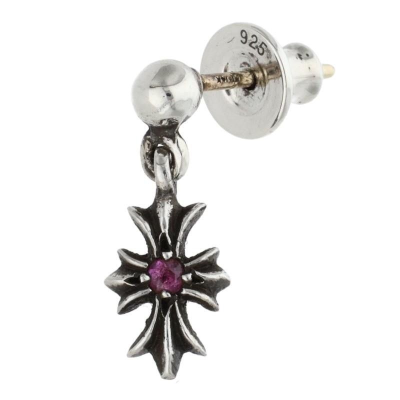 Chrome Hearts chrome hearts Pink sapphire tiny ECH PLUS cross Drop Earring Size ONE SIZE - 1 Thumbnail