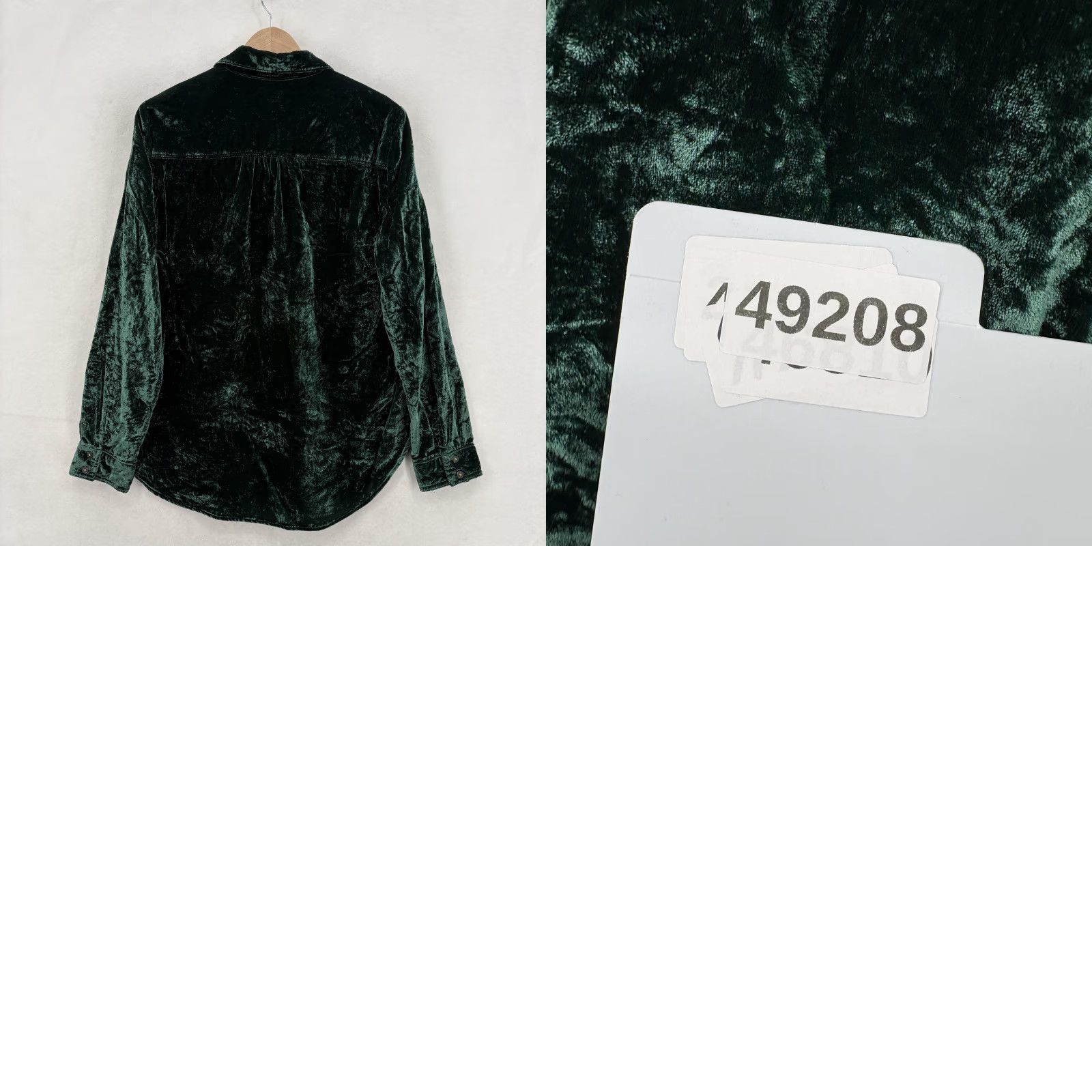 Vintage VINTAGE Anthropologie Pilcro The Hadley Velvet Button Down Shirt Womens M Green Size M / US 6-8 / IT 42-44 - 9 Thumbnail