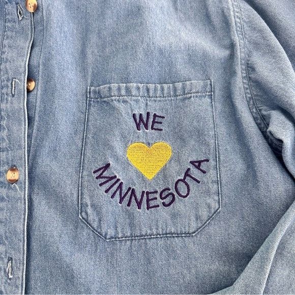 Other Vintage Christopher & Banks “We Love Minnesota” Denim Button Size S / US 4 / IT 40 - 5 Thumbnail