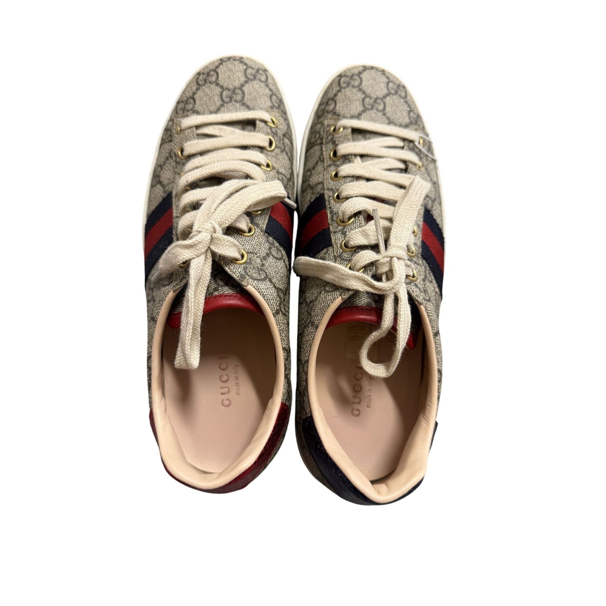 Gucci Gucci Womens GG Supreme Canvas Ace Sneakers Size 37.5 Red & Size US 7.5 / IT 37.5 - 6 Thumbnail