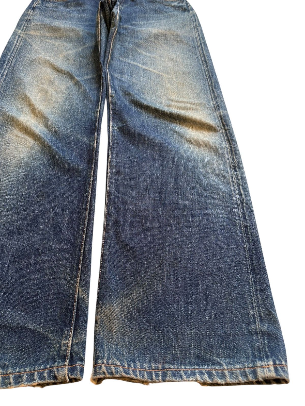 Full Count & Co. Vintage Full Count Selvedge Mud Wash Distressed Loose Jeans Size US 30 / EU 46 - 8 Thumbnail