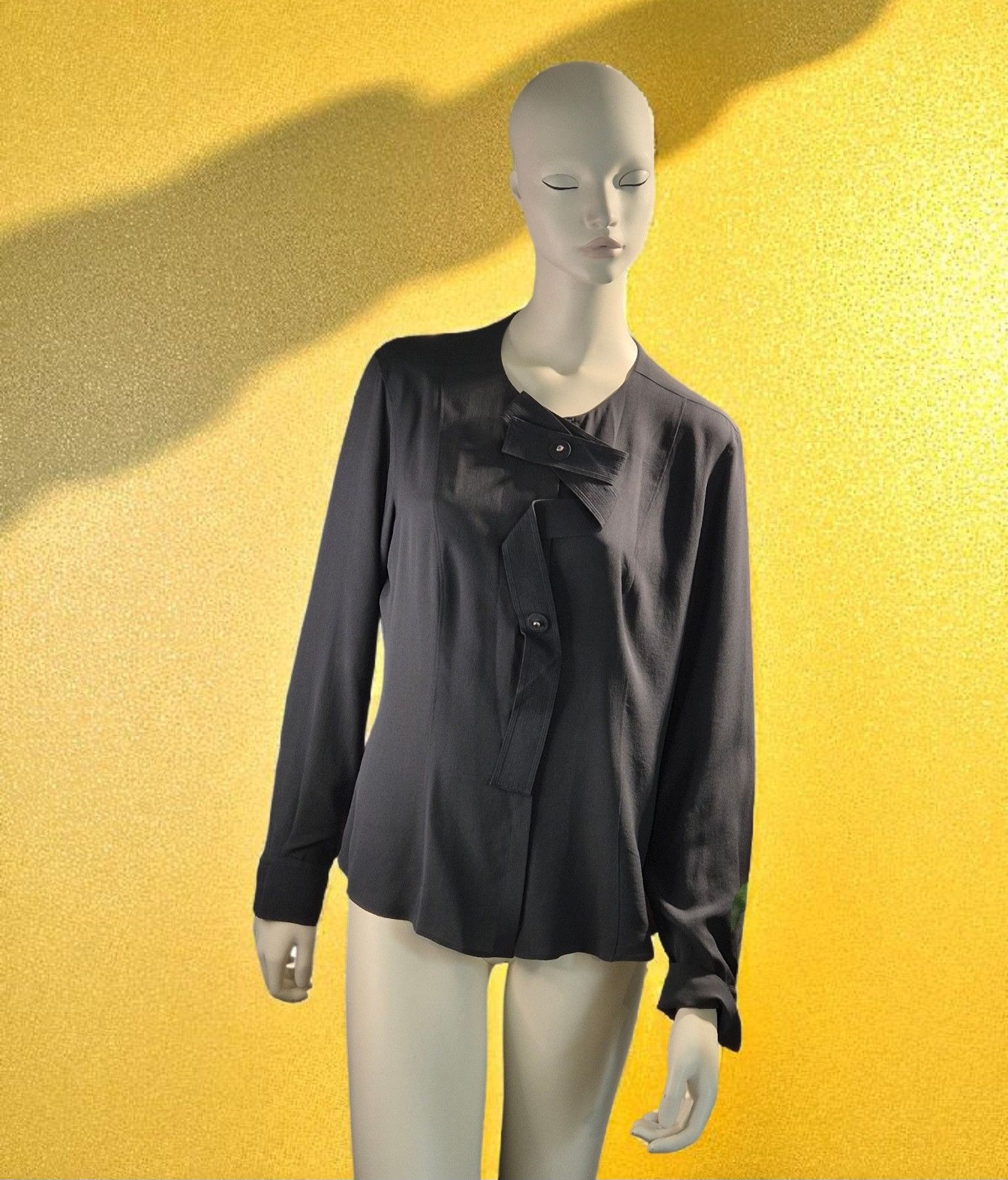 Other Aquilano Rimondi- Charcoal Grey Pure Silk Shirt 62–67 it 46 Size M / US 6-8 / IT 42-44 - 13 Thumbnail