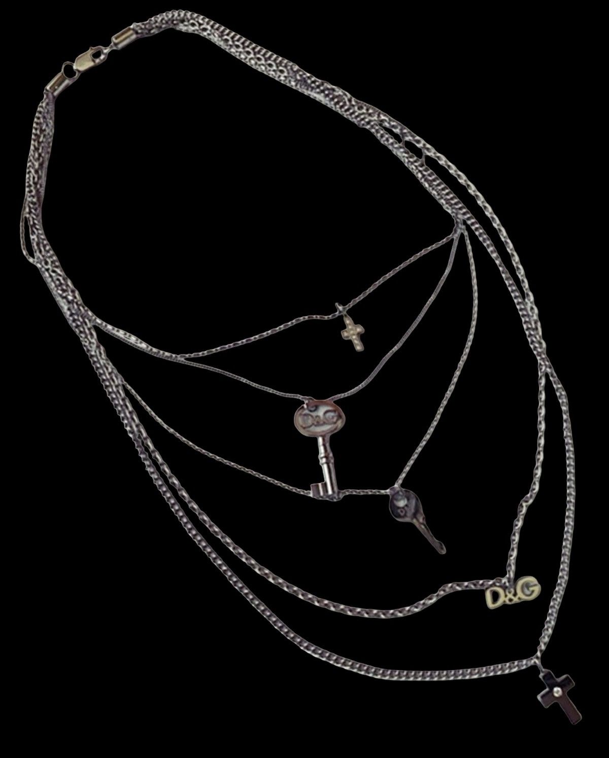 D&G Dolce & Gabbana Archival 5-Charm Layered Necklace