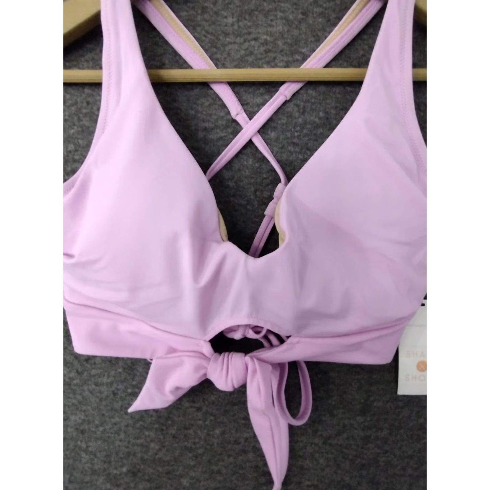 Vintage Shade & Shore Purple Front Tie Spaghetti Bikini Swim Top Padded Size 34C Size XXS / US 00 / IT 34 - 3 Thumbnail