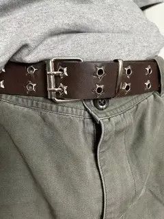 Japanese Brand Star Rivet Belt (coffee brown) Size ONE SIZE - 1 Thumbnail