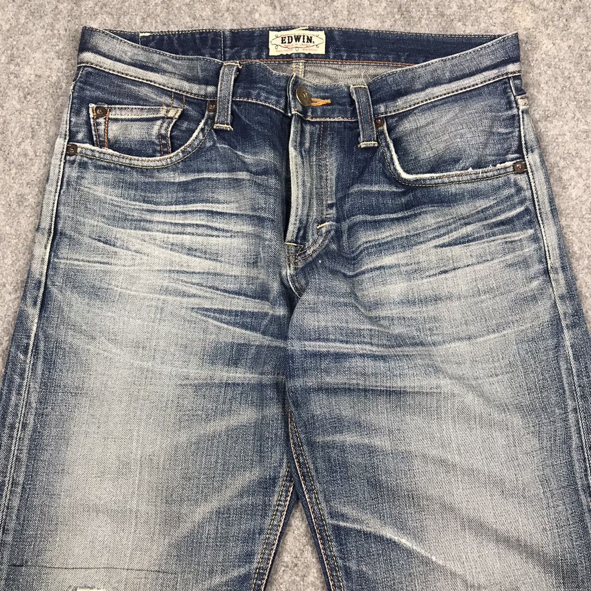 MADE IN JAPAN EDWIN DENIM FADED DISTRESSED PANTS 145