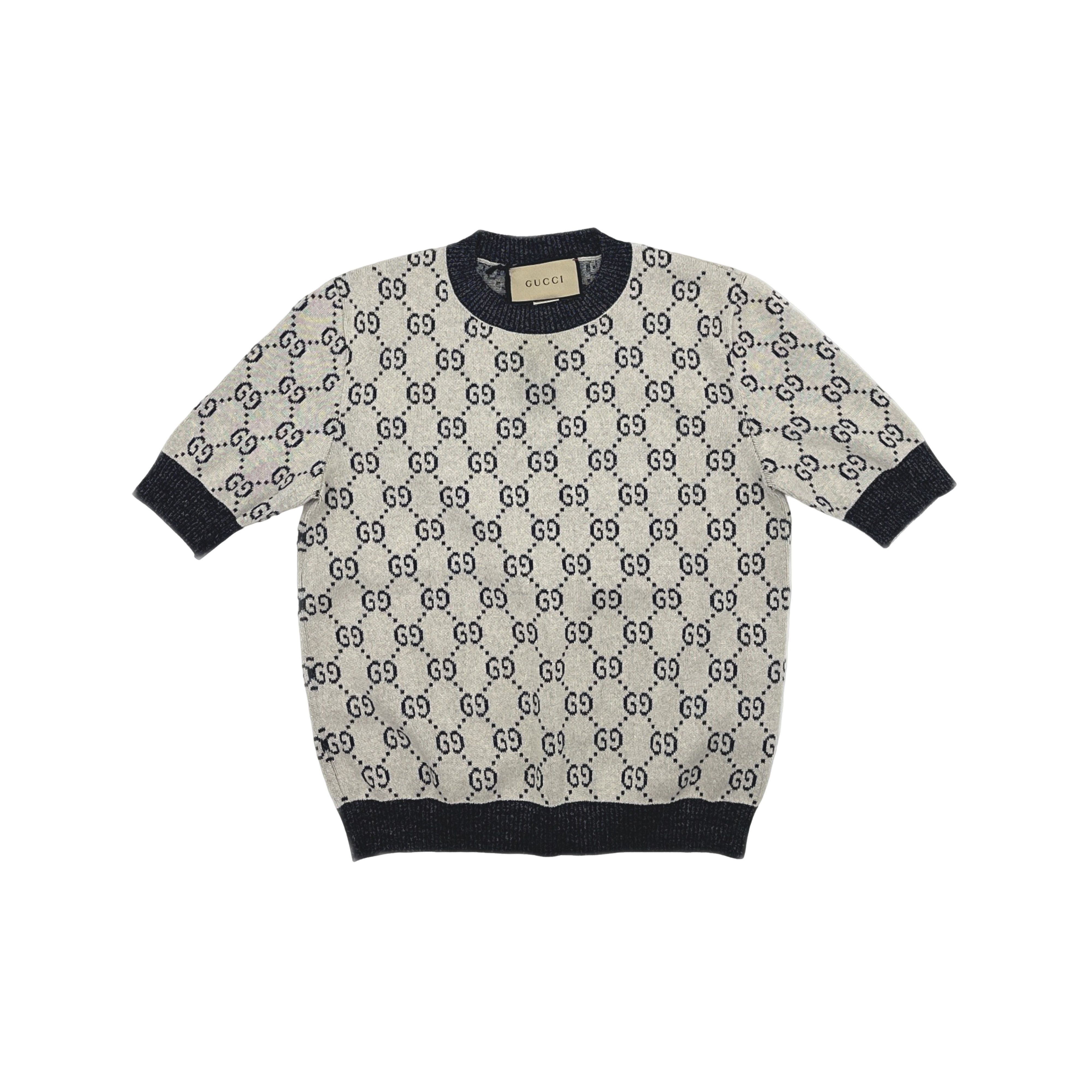 Gucci Gucci Aria GG Logo Lamé Knit Top Size M Size M / US 6-8 / IT 42-44 - 1 Thumbnail