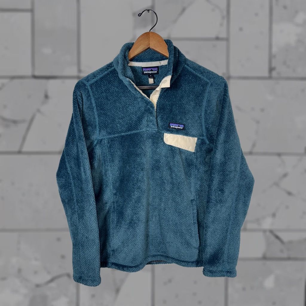 Patagonia Patagonia Womens Fleece Jacket Pullover Snap Button Teal Blue M Women Pullover M Size M / US 6-8 / IT 42-44 - 1 Thumbnail