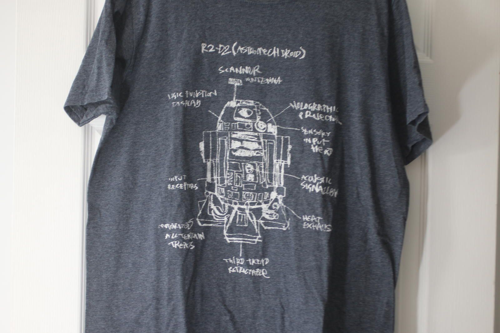 Unknown London Grey/Blue R2-D2 Star Wars Graphic T-Shirt Size: Large Size ONE SIZE - 3 Thumbnail