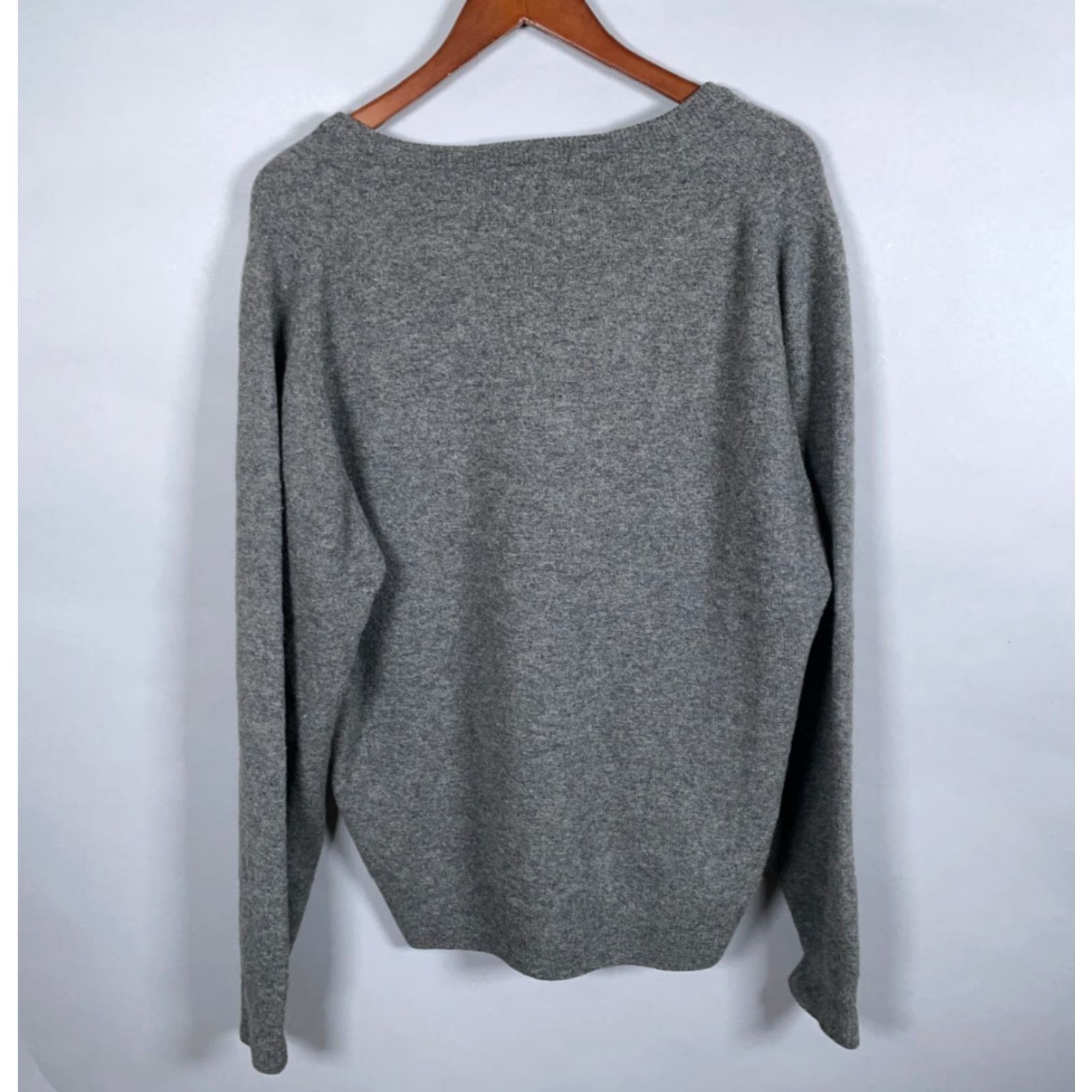 Vintage VINTAGE L.L. Bean Wool Sweater Adult Large Gray Men's Pullover 90s Casual Preppy Knit Size US L / EU 52-54 / 3 - 2 Thumbnail