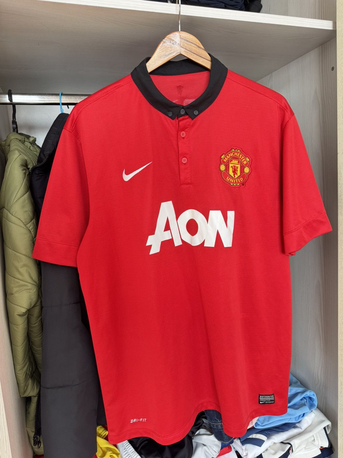 Nike Manchester United 2013-2014 Home Soccer Jersey Football Kit Size US XL / EU 56 / 4 - 3 Thumbnail