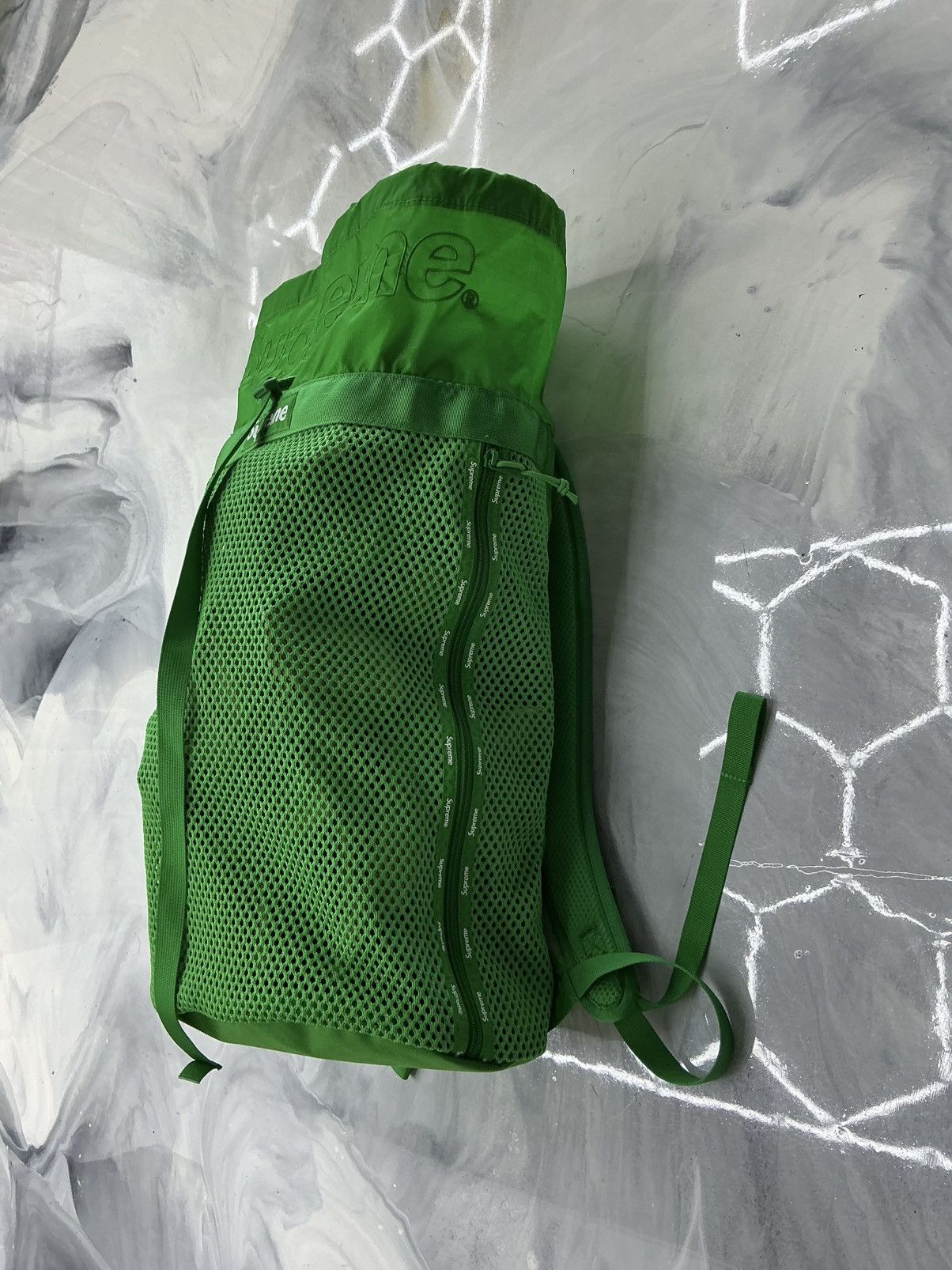 Supreme Supreme Mesh Box Logo Backpack Green Size ONE SIZE - 5 Thumbnail