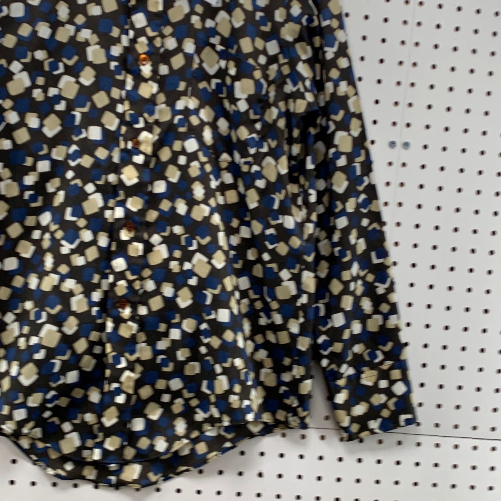 Vintage VINTAGE Presscott Shirt M Adult Blue Black 100% Polyester Crepe Size M Geometric Long Sleeve Button-Up 60s 70s 80s Rockabilly Mens Size US M / EU 48-50 / 2 - 4 Thumbnail