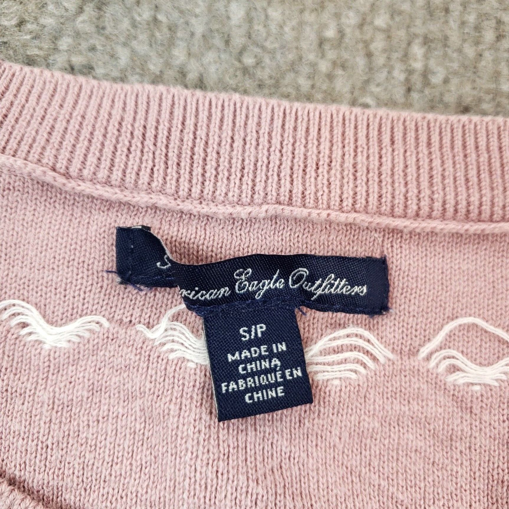 American Eagle Outfitters American Eagle Womens Pink White Striped Crew Neck Knit Sweater Small Size S / US 4 / IT 40 - 5 Thumbnail