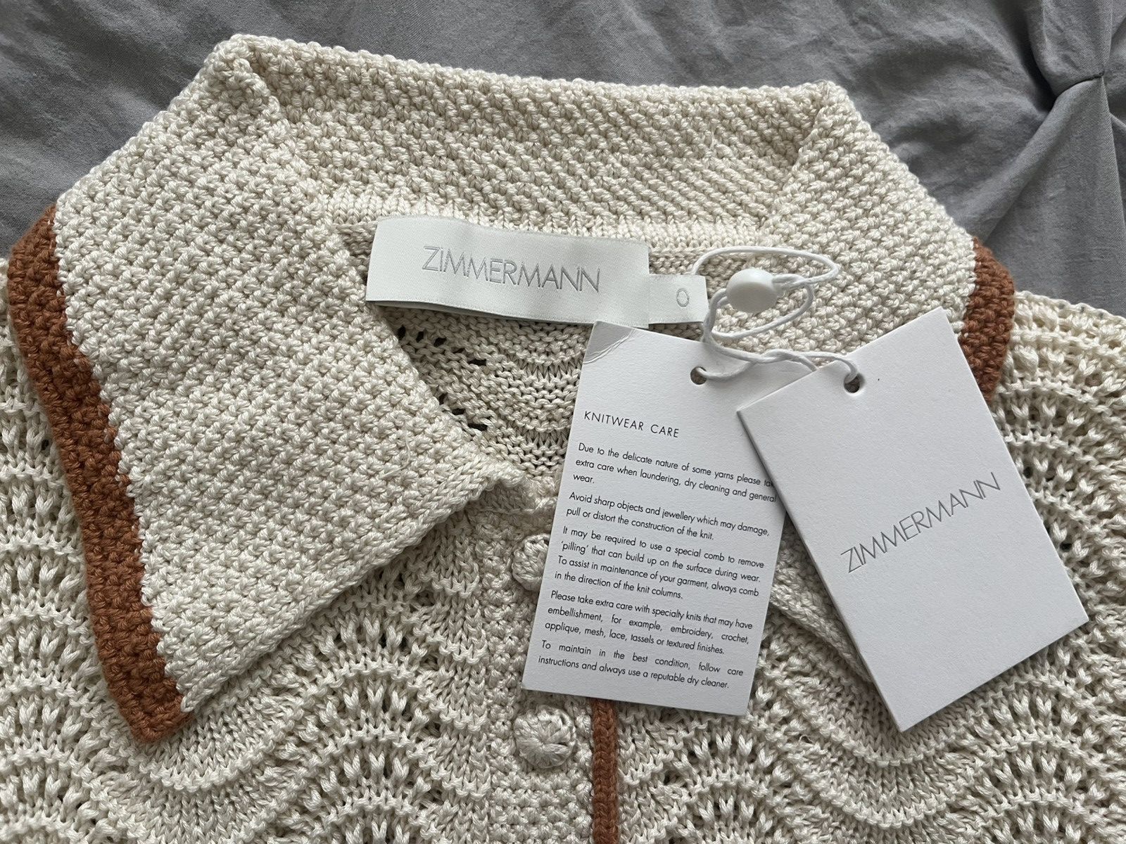 Zimmermann ZIMMERMANN JUNIE TEXTURED KNIT POLO Size S / US 4 / IT 40 - 3 Thumbnail