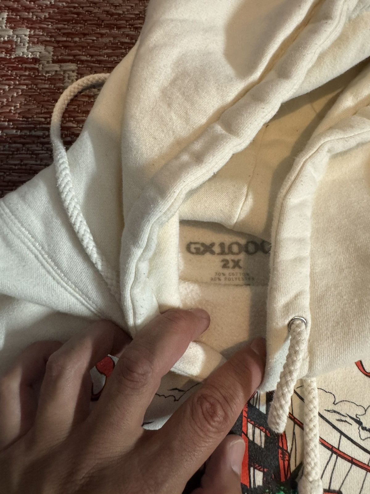 GX1000 San Fransisco Portrait Hoodie Sz XL Cream