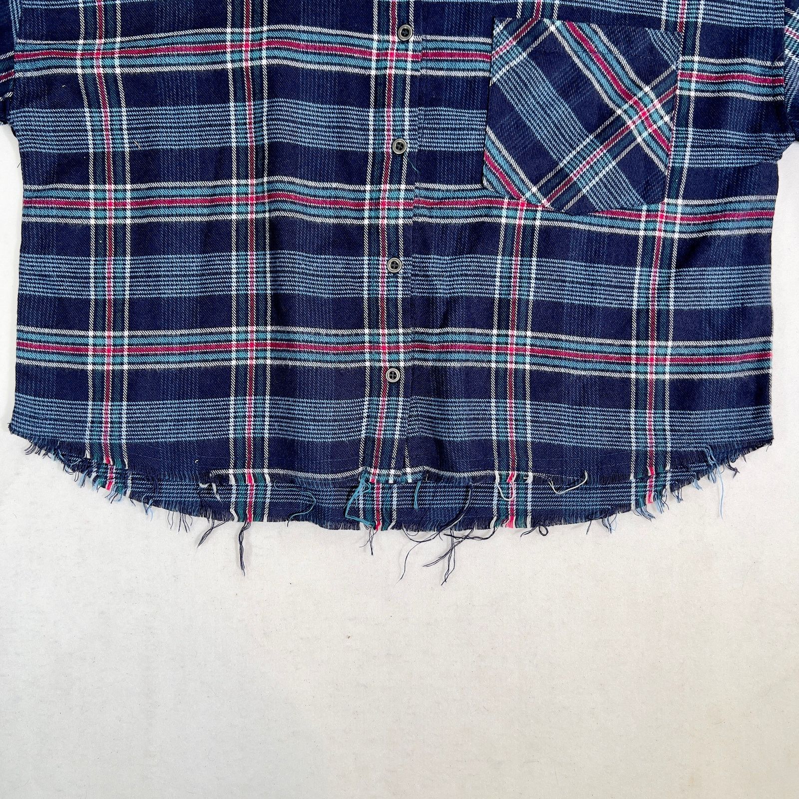 Other Hippie Rose Button Crop Top Woman's Small Blue Plaid Flannel Size S / US 4 / IT 40 - 4 Thumbnail