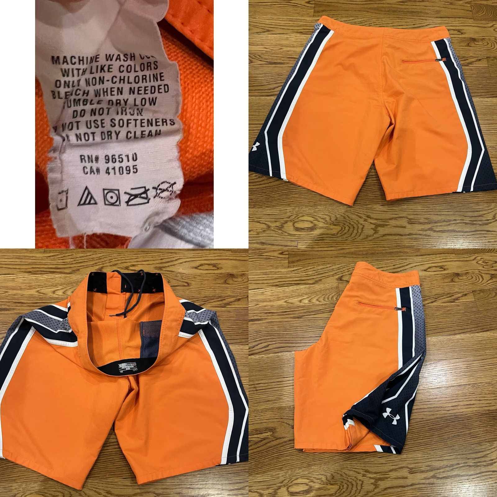 Under Armour Under Armour Surf HeatGear Board Shorts Mens 36 Orange Quick Dry Pockets Beach Surf Size US 36 / EU 52 - 8 Thumbnail