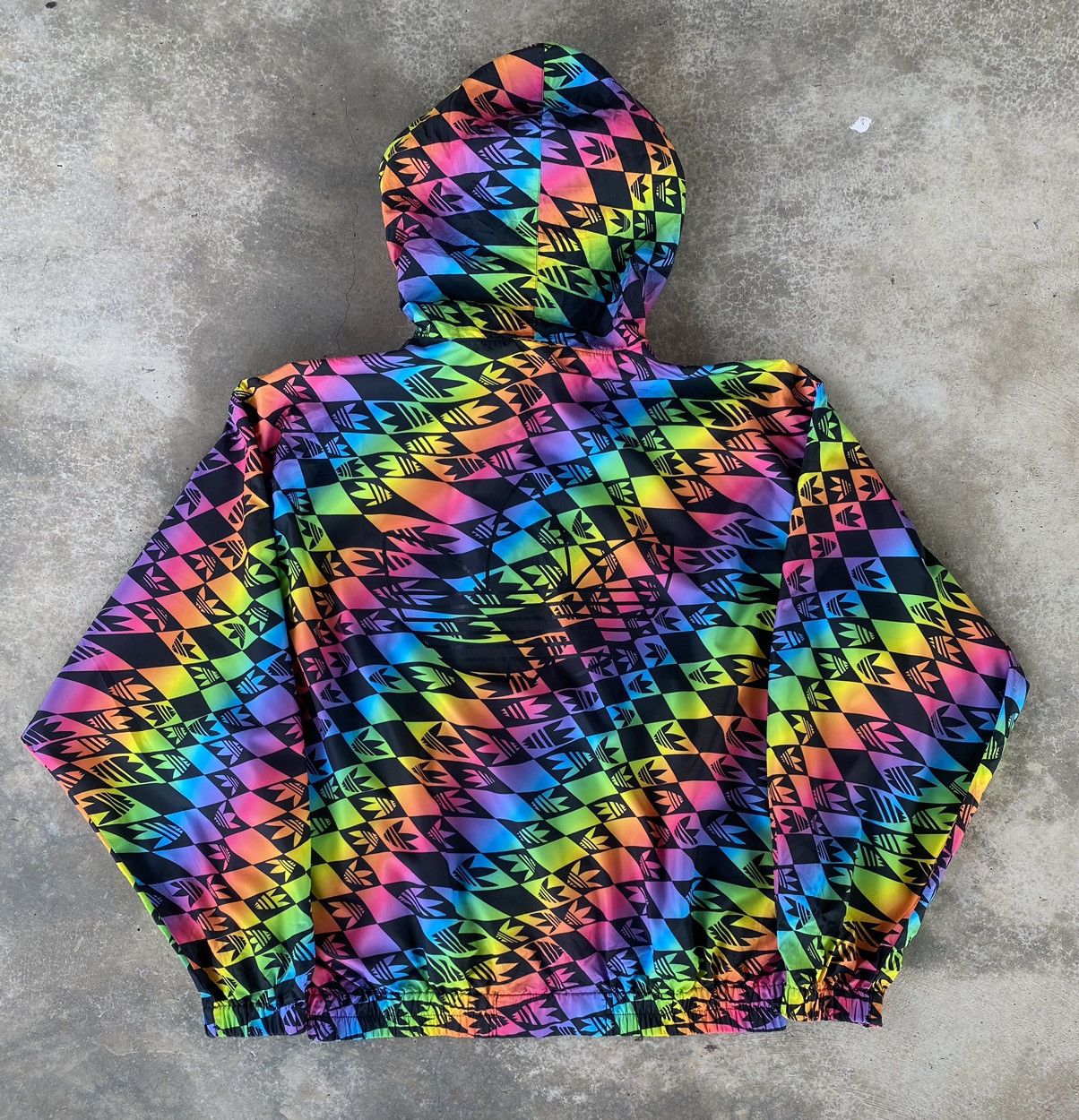 Adidas Vintage Adidas Trefoil Nylon Zipper Hoodie Size US M / EU 48-50 / 2 - 2 Thumbnail