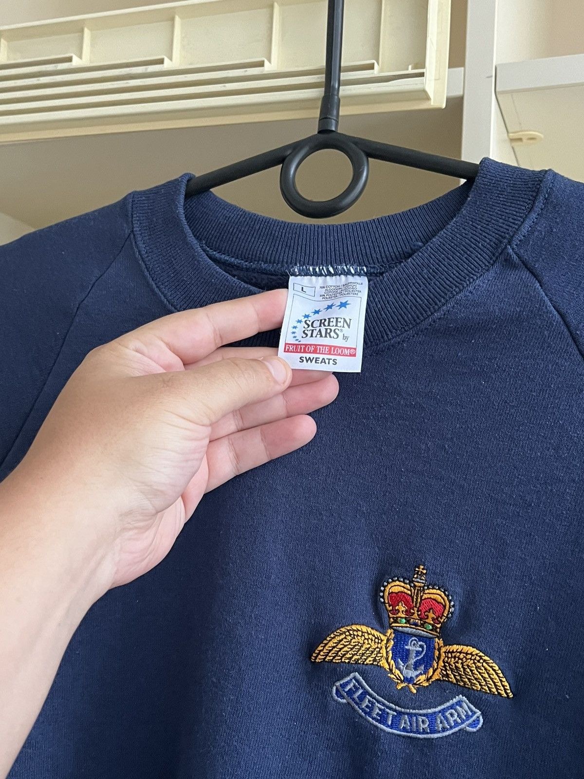 Vintage Vintage UK Military Fleet Air Arm Sweatshirt Navy Size L Size US L / EU 52-54 / 3 - 5 Thumbnail