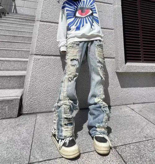 Japanese Brand × Jean High Street Distressed Tassel Washed Distressed Jeans Size US 32 / EU 48 - 3 Thumbnail
