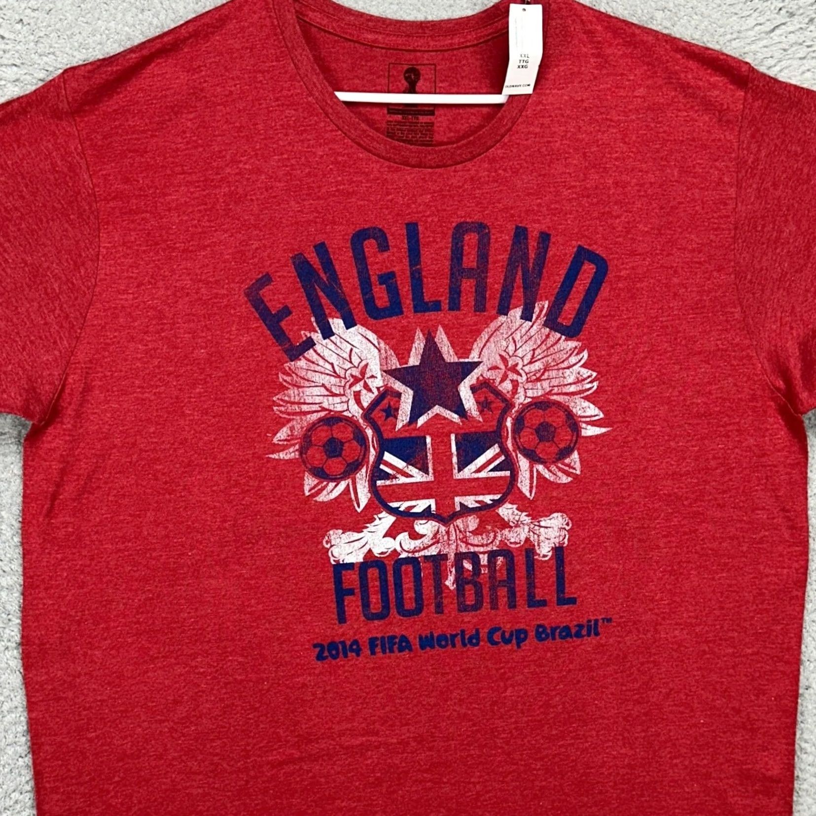 Old Navy England Football FIFA World Cup T-Shirt Mens 2XL Red Crewneck Tee Old Navy NEW Size US XXL / EU 58 / 5 - 2 Thumbnail