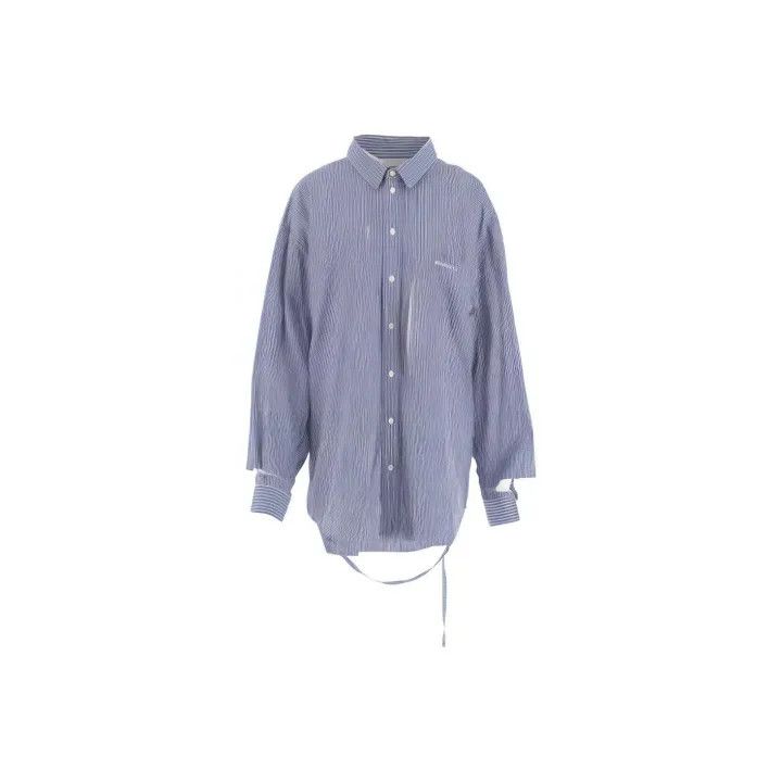 Balenciaga Blue Striped Destruction Shirt 0079