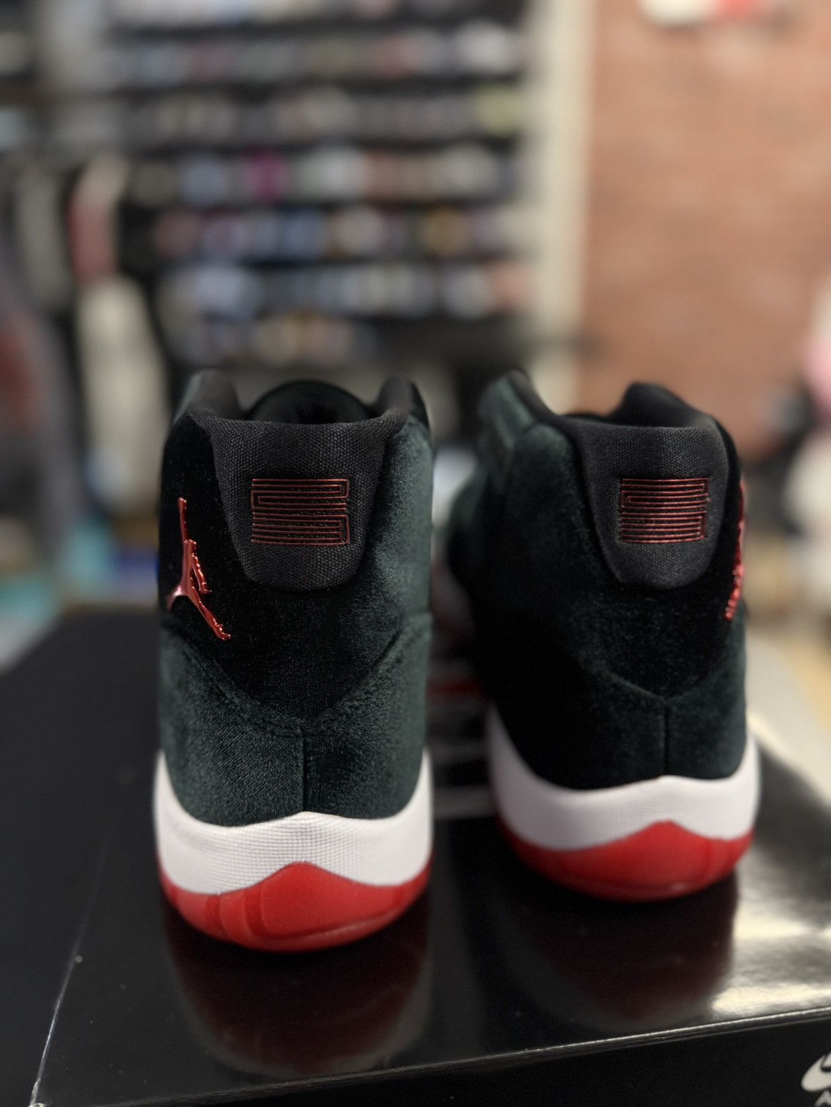 Jordan Brand × Nike Jordan 11 High Top Bred Velvet Women’s Size 12/10.5M NEW Size US 10.5 / EU 43-44 - 8 Thumbnail