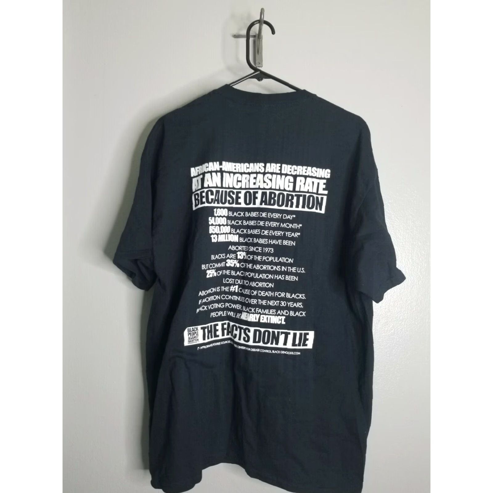 Gildan GILDAN Pro Life Graphic Tee T-Shirt Mens XL Black Conservative Double-Sided Casual Size US XL / EU 56 / 4 - 2 Thumbnail