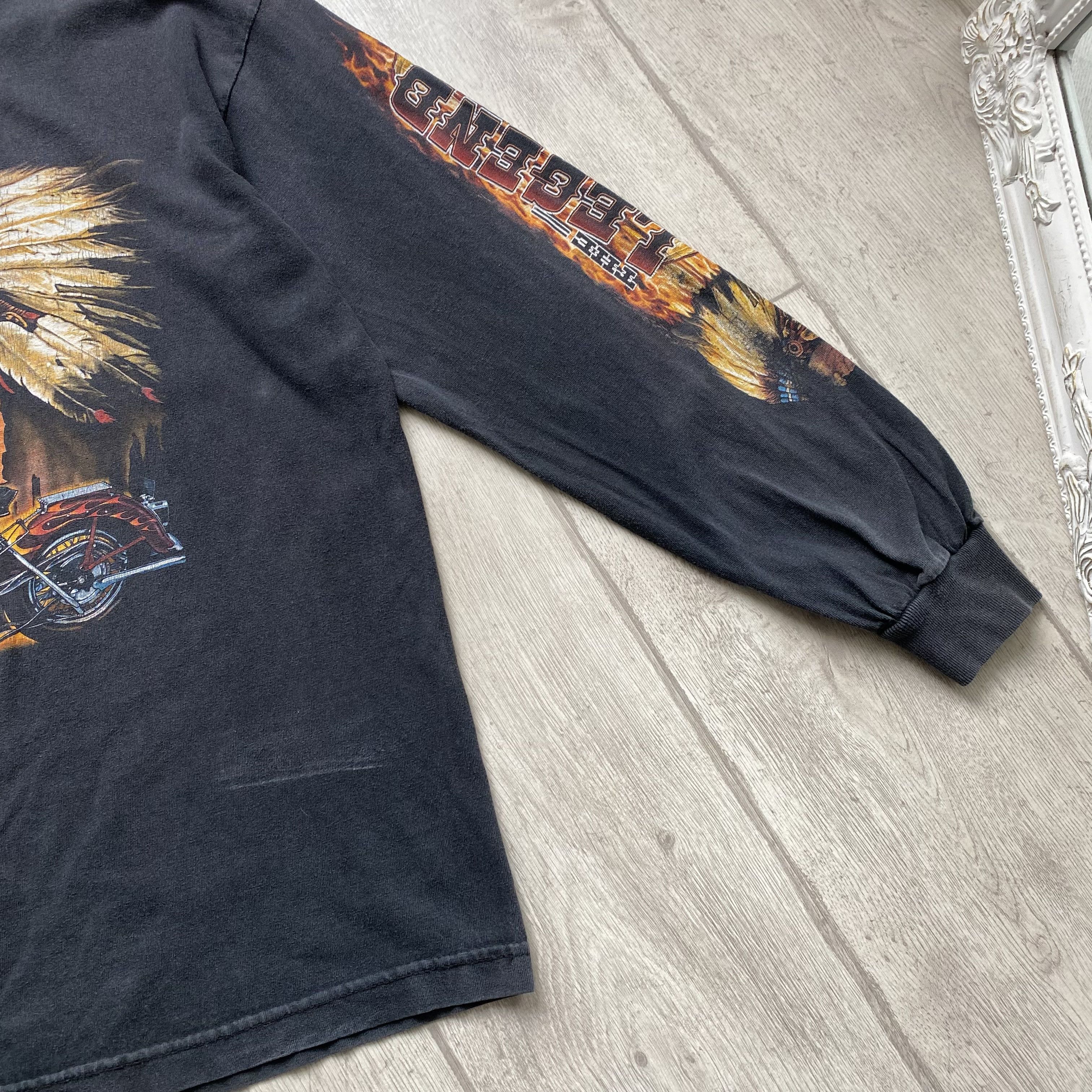 Harley Davidson 🏍️Vintage Flame Wolf Harley Davidson style USA Longsleeve Size US S / EU 44-46 / 1 - 10 Thumbnail