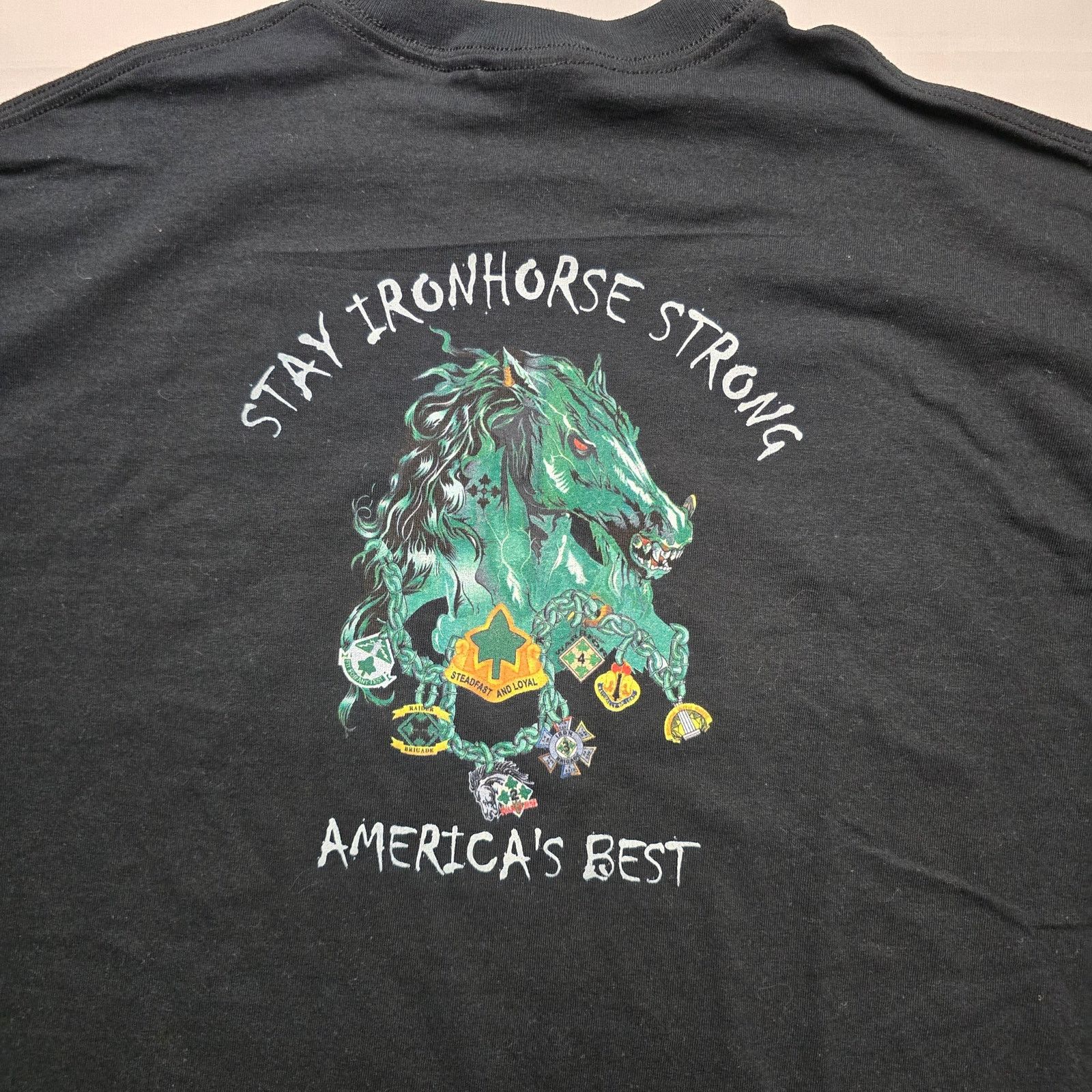 Gildan US Army Ironhorse Strong 1st Cavalry L Black Military Tee Size US L / EU 52-54 / 3 - 2 Thumbnail