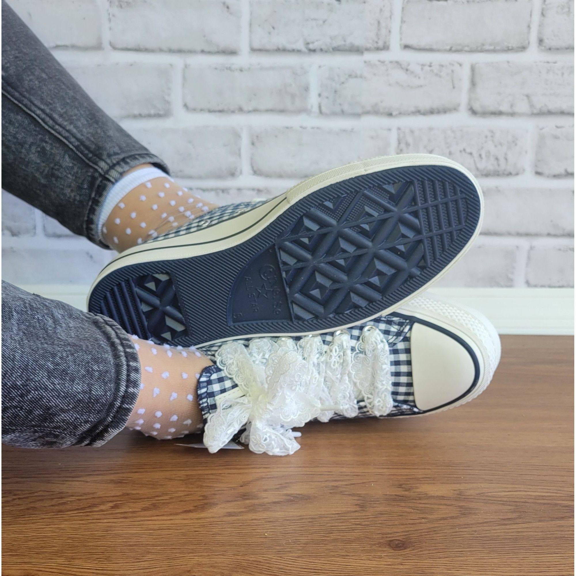 Converse ❤️Chuck Taylor All Star Lift Gingham 11 Womens Shoes Navy Wh Size US 11 / IT 41 - 6 Thumbnail
