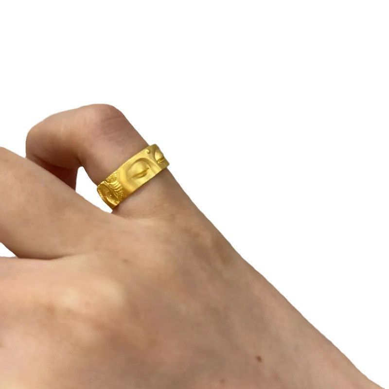 Jewelry Buddhism Jewelry Rings Open Size Chrome Ring (Size 7-13) Size ONE SIZE - 5 Thumbnail