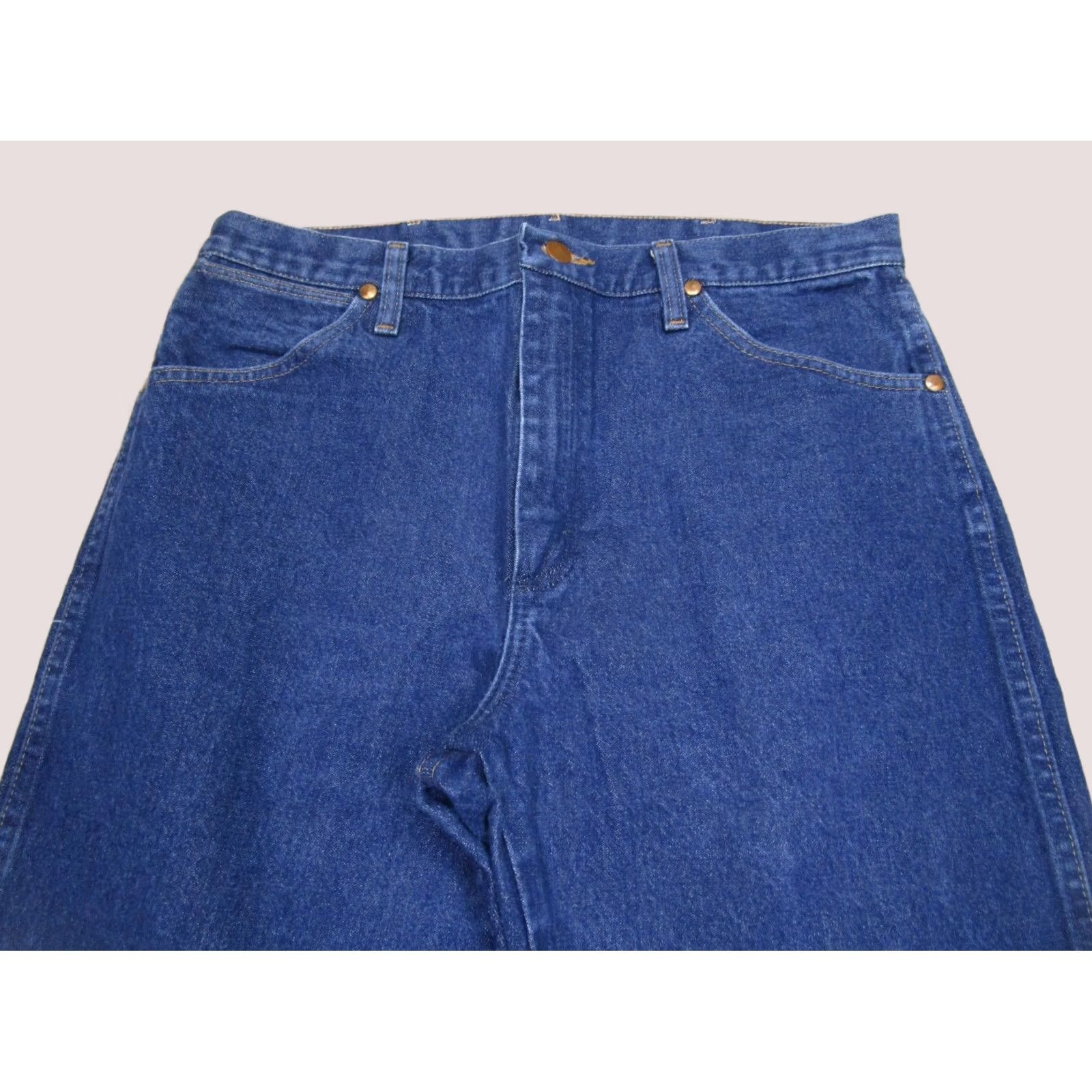 Wrangler Wrangler Jeans Men 35x30 Blue Cowboy Cut Original Fit Western Pants Dark Wash Jeans Size US 35 - 1 Thumbnail