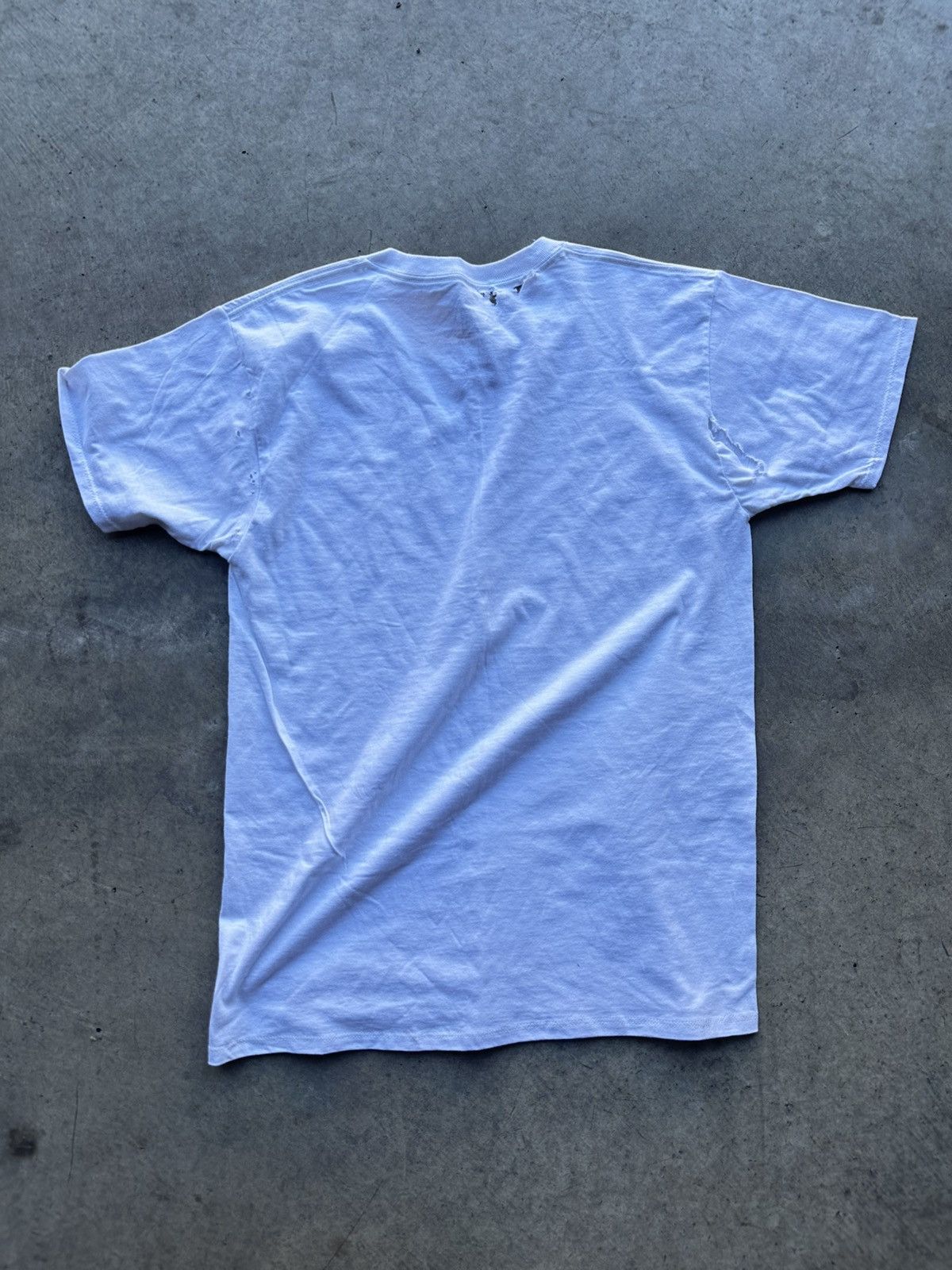 Japanese Brand × Vintage White Blank Distressed Thrashed Tee Size US XL / EU 56 / 4 - 2 Thumbnail