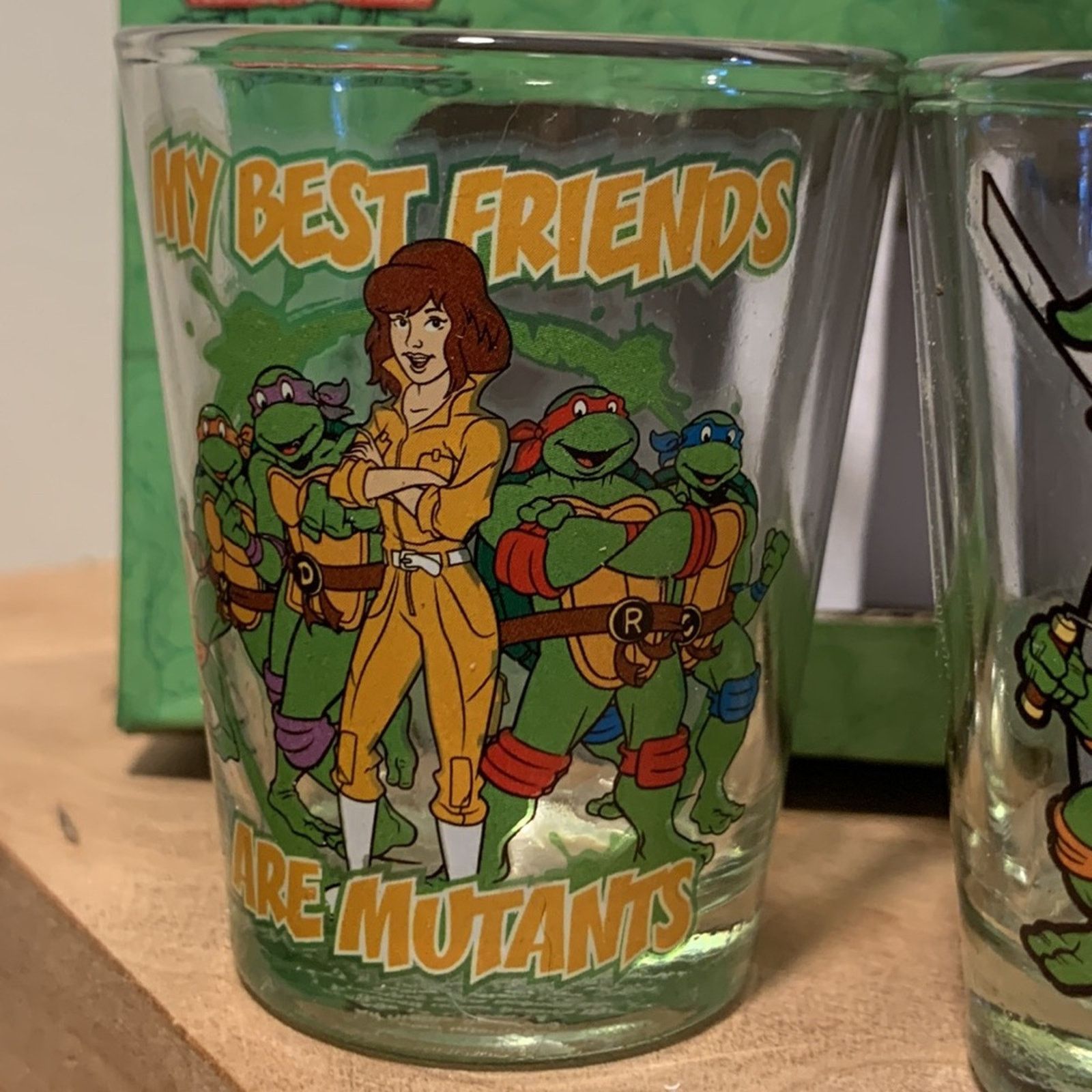 Vintage BNIB 2015 4 Teenage Mutant Ninja Turtle shot glasses Size ONE SIZE - 2 Thumbnail
