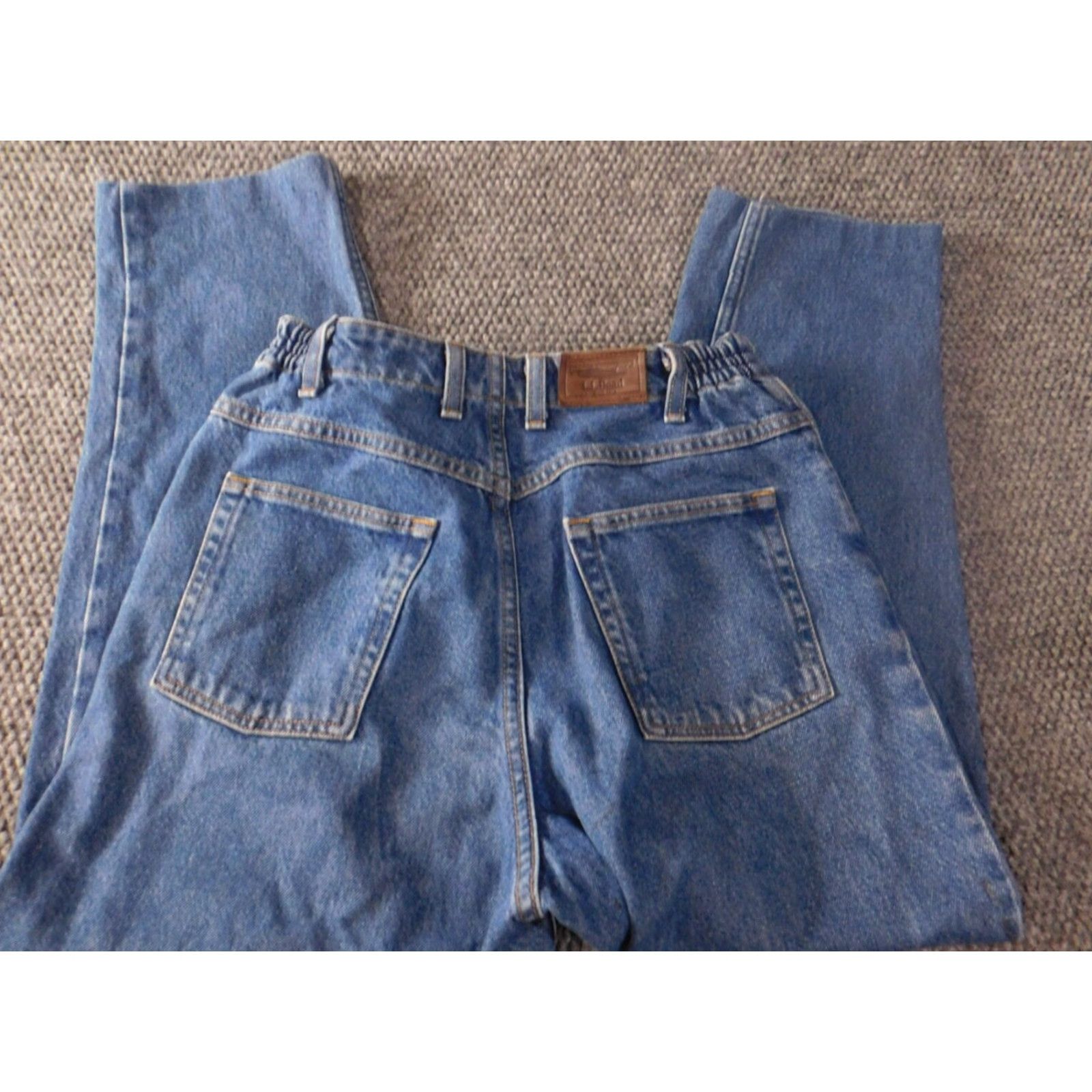 Vintage L.L. Bean Jeans Womens 8 Blue Straight Comfort Waist Stretch Denim Regular Inseam 24 Size 26" / US 2 / IT 38 - 4 Thumbnail