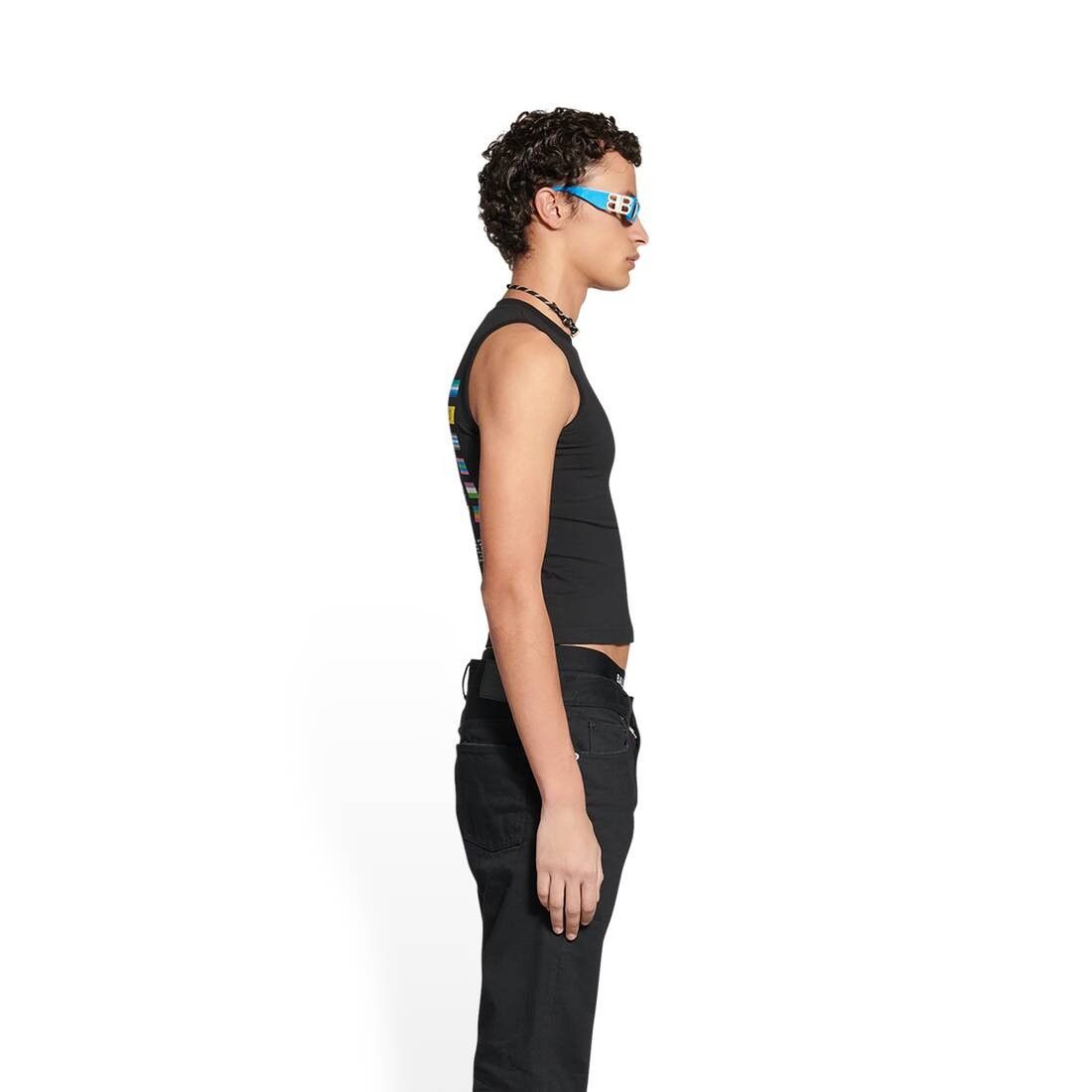 Balenciaga o1s1wg110425 Pride 22 Fitted Tank Top in Black Size US S / EU 44-46 / 1 - 3 Thumbnail