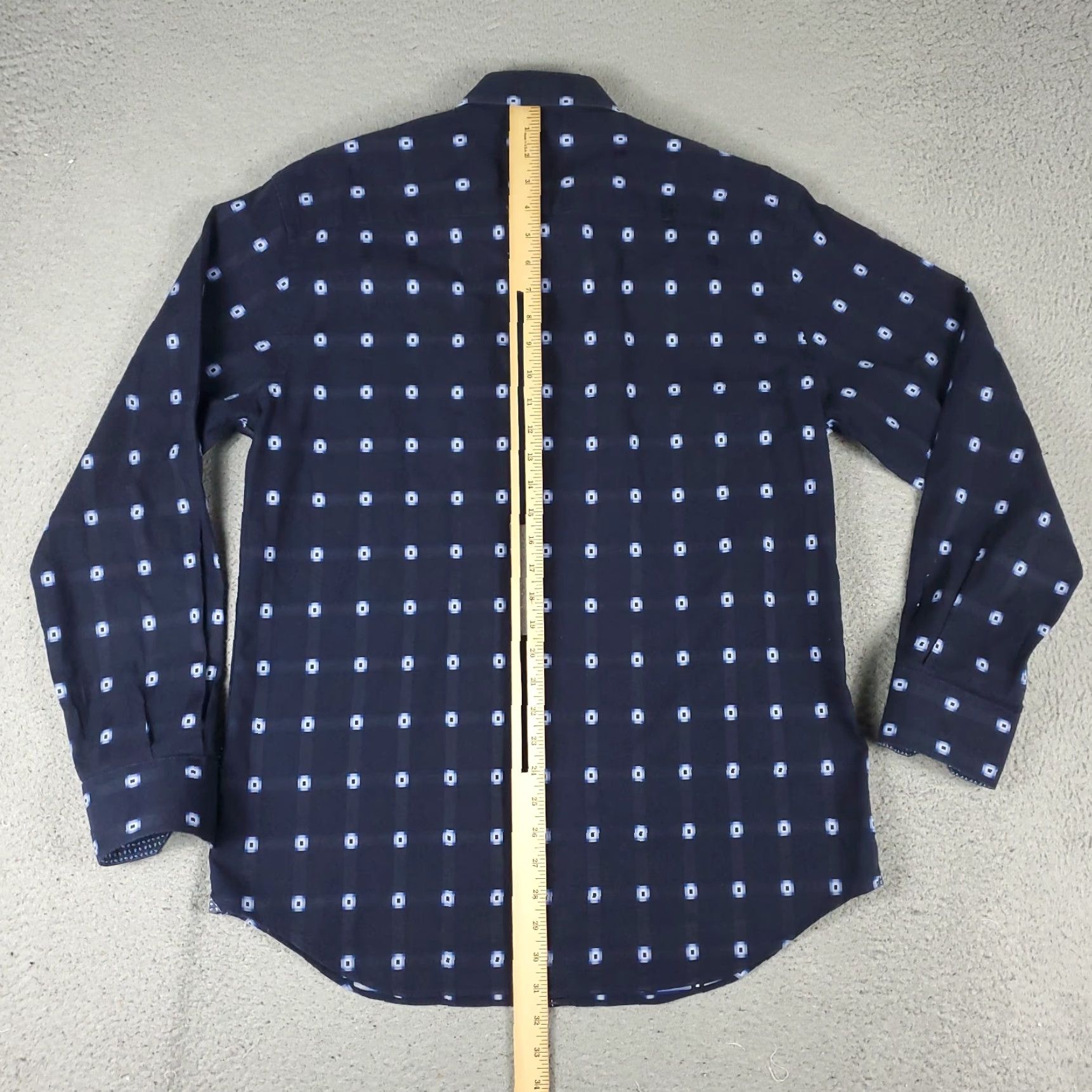 BUGATCHI VINTAGE Bugatchi Uomo Men's Long Sleeve Button-Up Shirt Size Large Blue Geometric Pattern Modern Classic Size US L / EU 52-54 / 3 - 7 Thumbnail