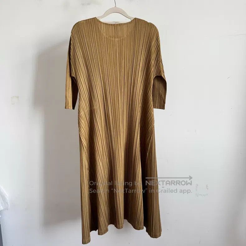 Issey Miyake Issey Miyake Brown Dress Size L / US 10 / IT 46 - 2 Thumbnail