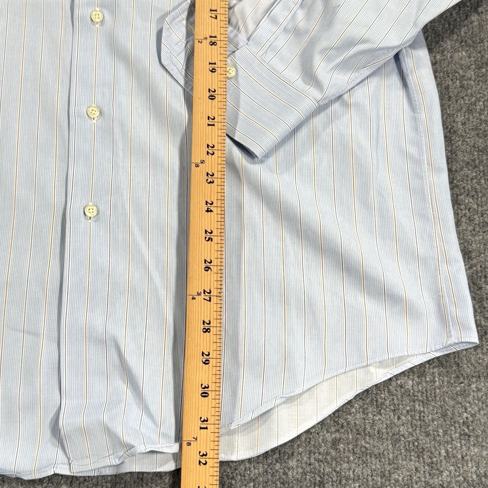 Brooks Brothers VINTAGE Brooks Brothers Shirt Mens 16 33 Blue Striped Long Sleeve Pocket USA Italy Regular Size US L / EU 52-54 / 3 - 6 Thumbnail