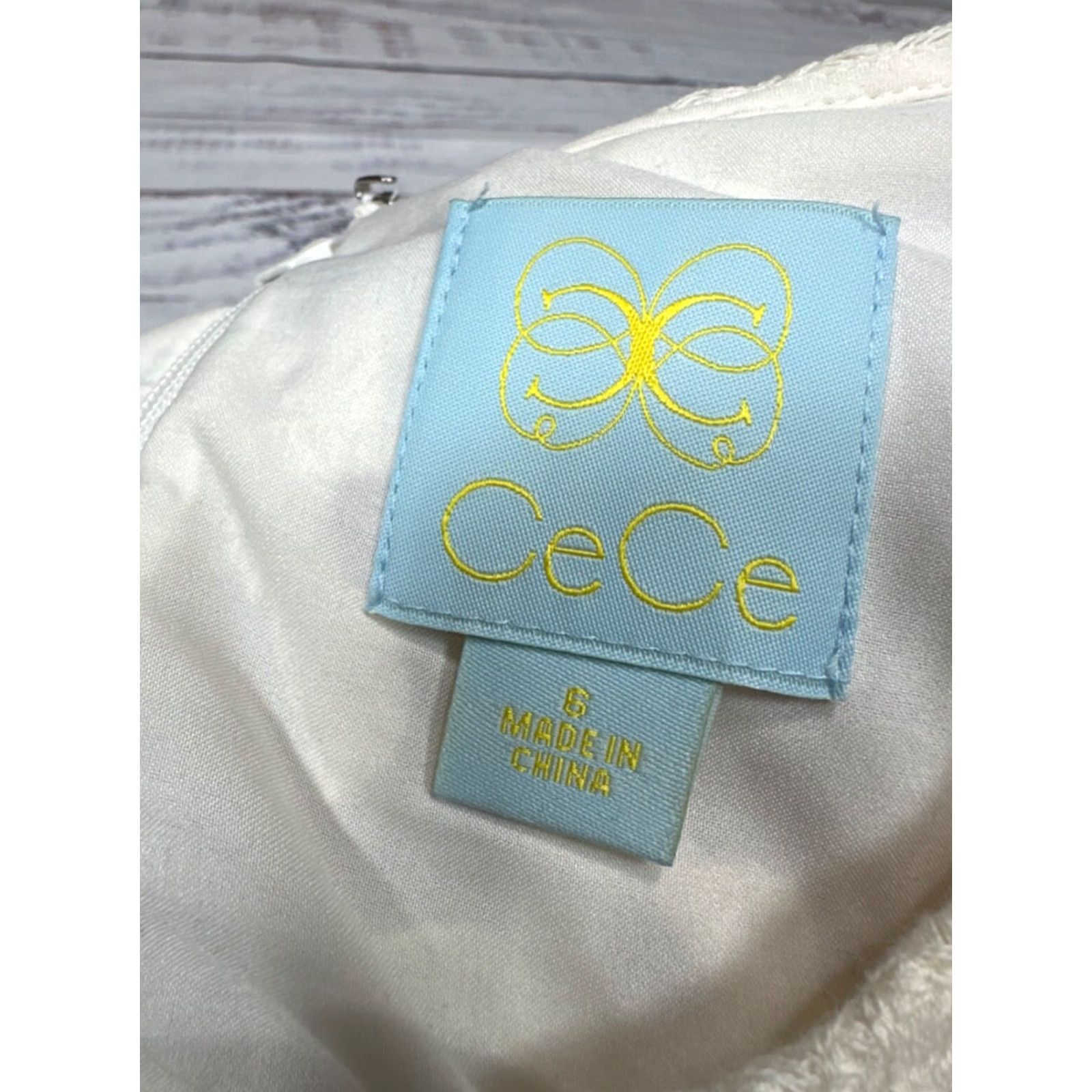Vintage CeCe Womens Embroidered Tank Dress Size 6 Ivory Lined Back Zipper New Size M / US 6-8 / IT 42-44 - 5 Thumbnail