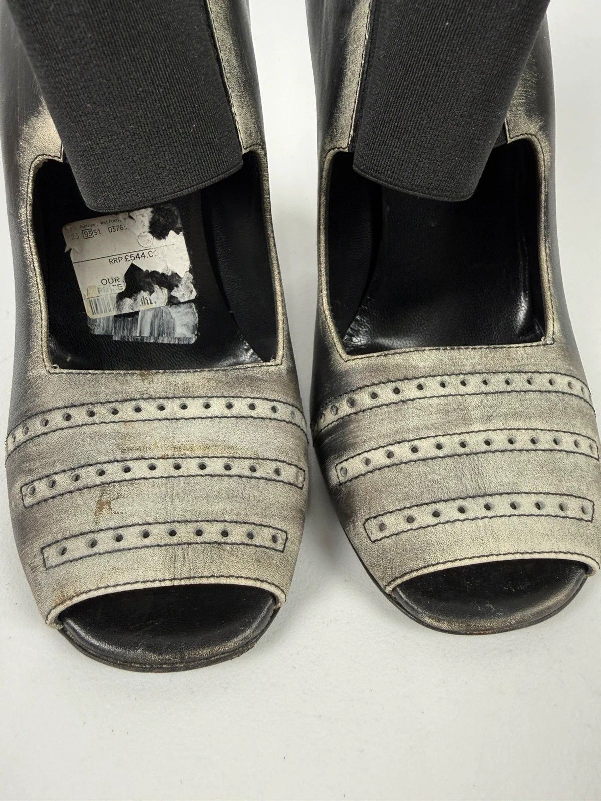 Prada Prada Distressed Open Toe Heel Pumps size 40 Size US 10 / IT 40 - 5 Thumbnail