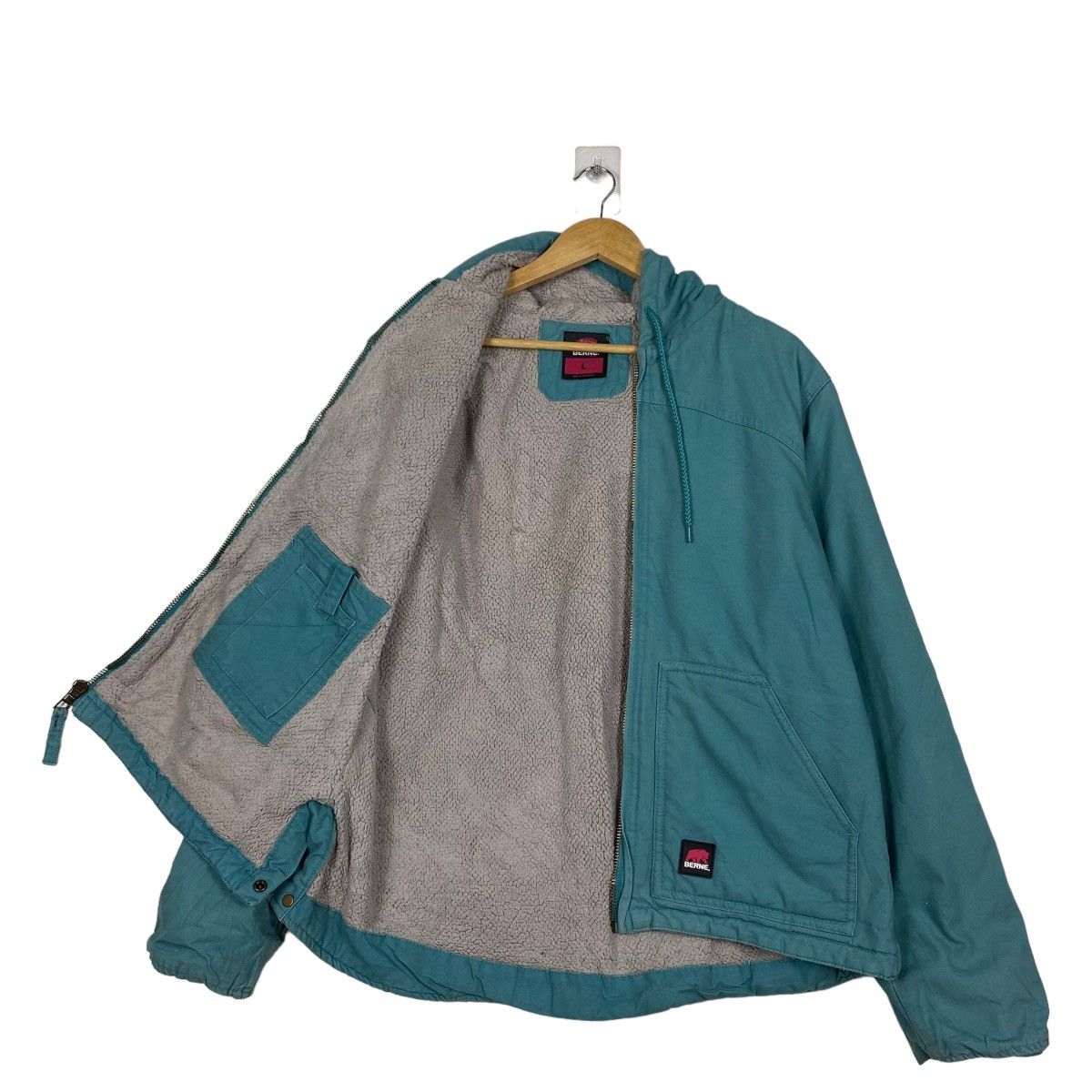 Japanese Brand Berne Fullzip Hoodies Jacket Sherpa Lining Size US M / EU 48-50 / 2 - 10 Thumbnail