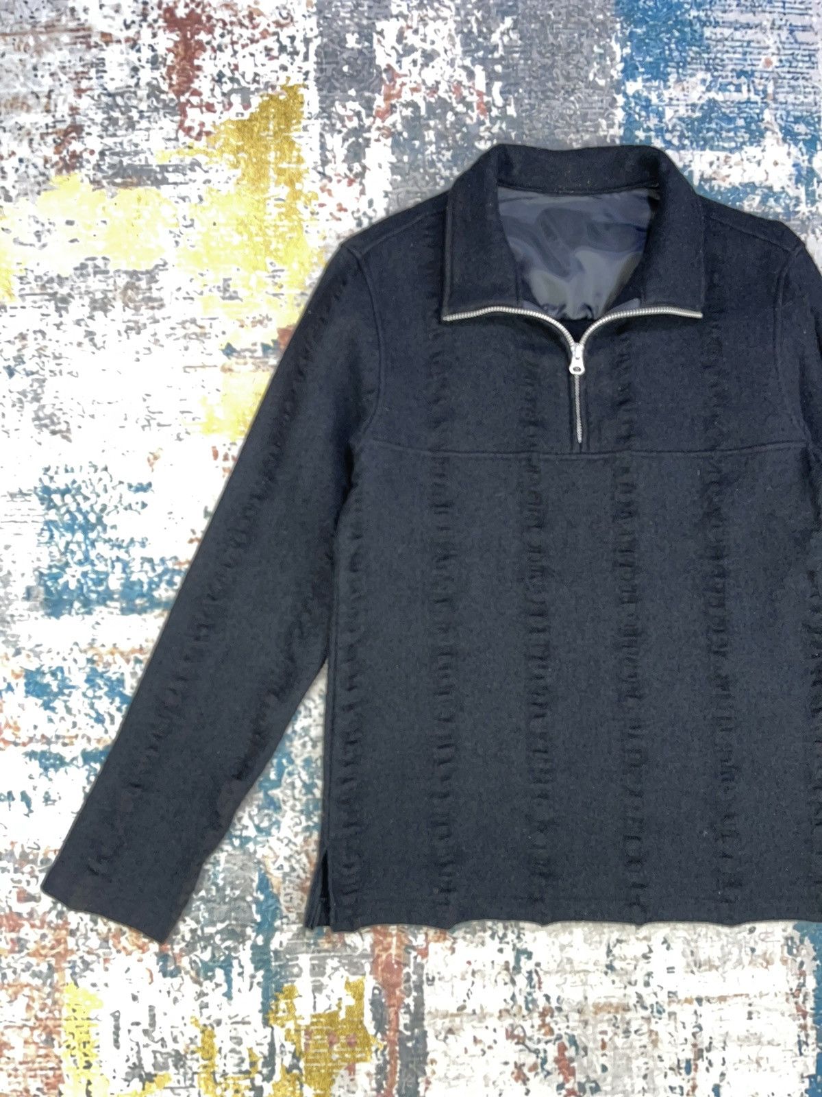 Boycott Issey Miyake Boycott Quarter Zip Wave Knit Pull Over Size US S / EU 44-46 / 1 - 3 Thumbnail
