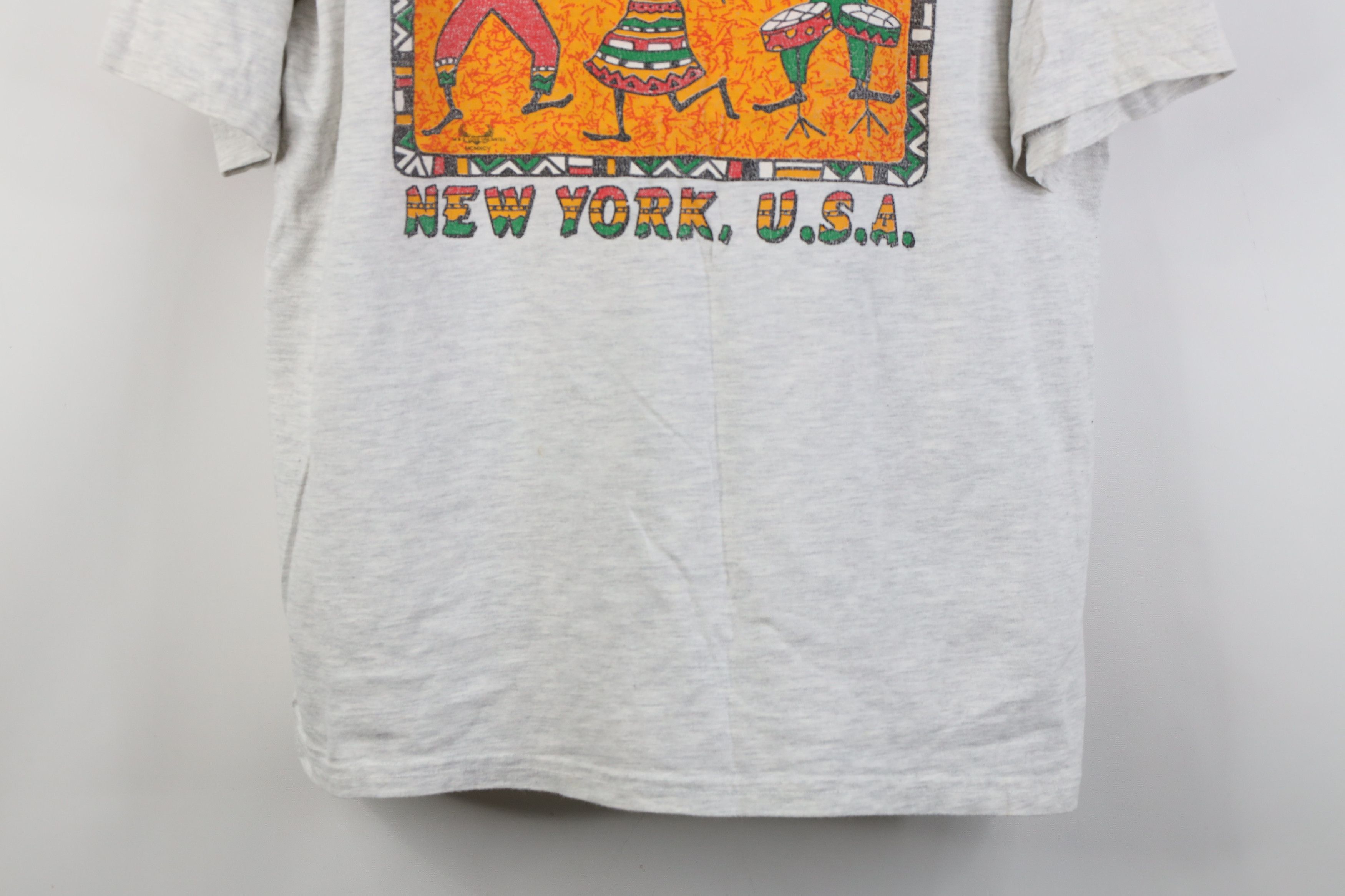 Vintage Vintage 90s Streetwear African Harlem New York T-Shirt Gray Size US L / EU 52-54 / 3 - 3 Thumbnail