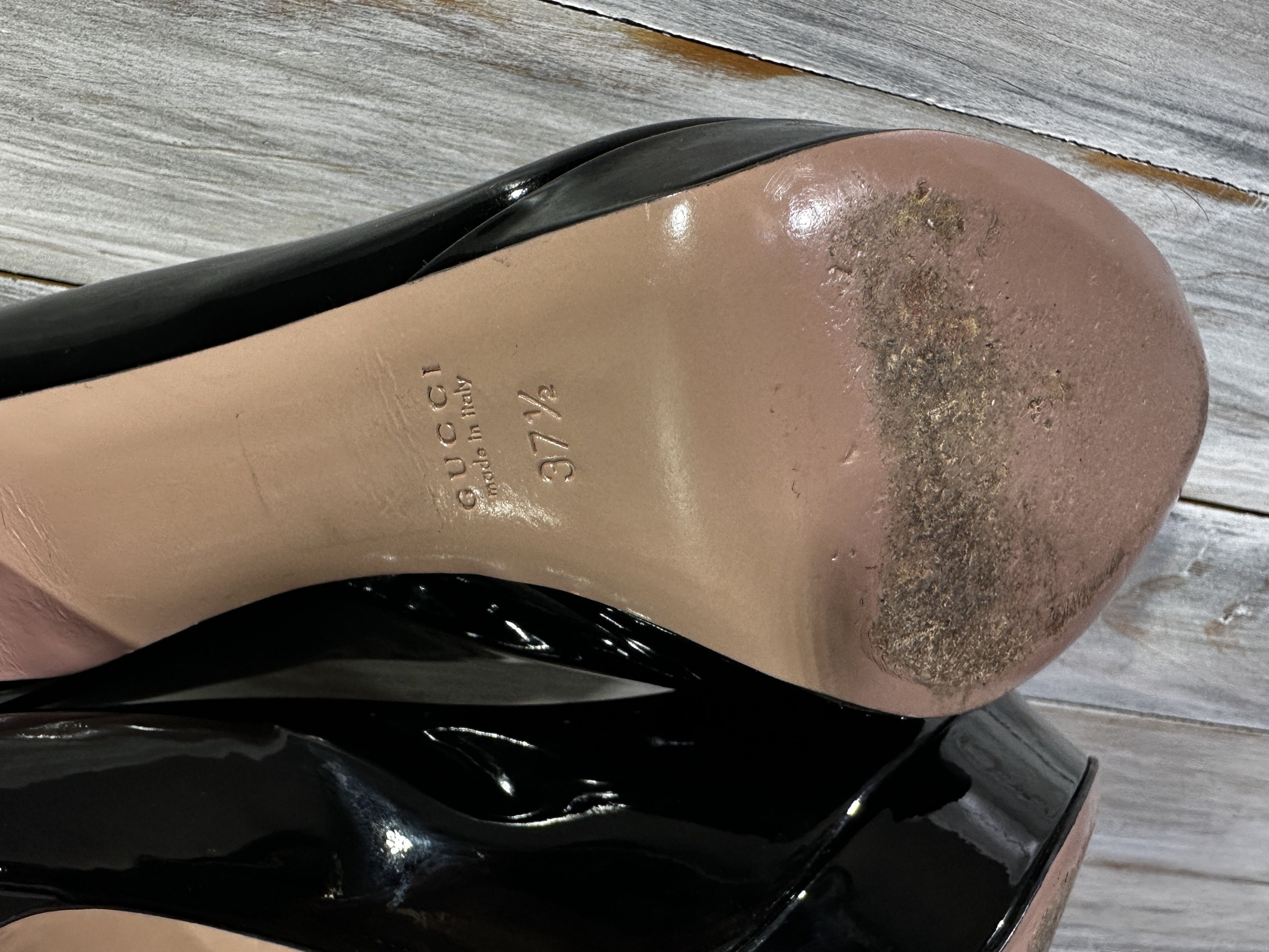 Gucci × Leather Gucci Patent Leather Heels Women's Shoes Black Made In Italy Size US 7.5 / IT 37.5 - 11 Thumbnail