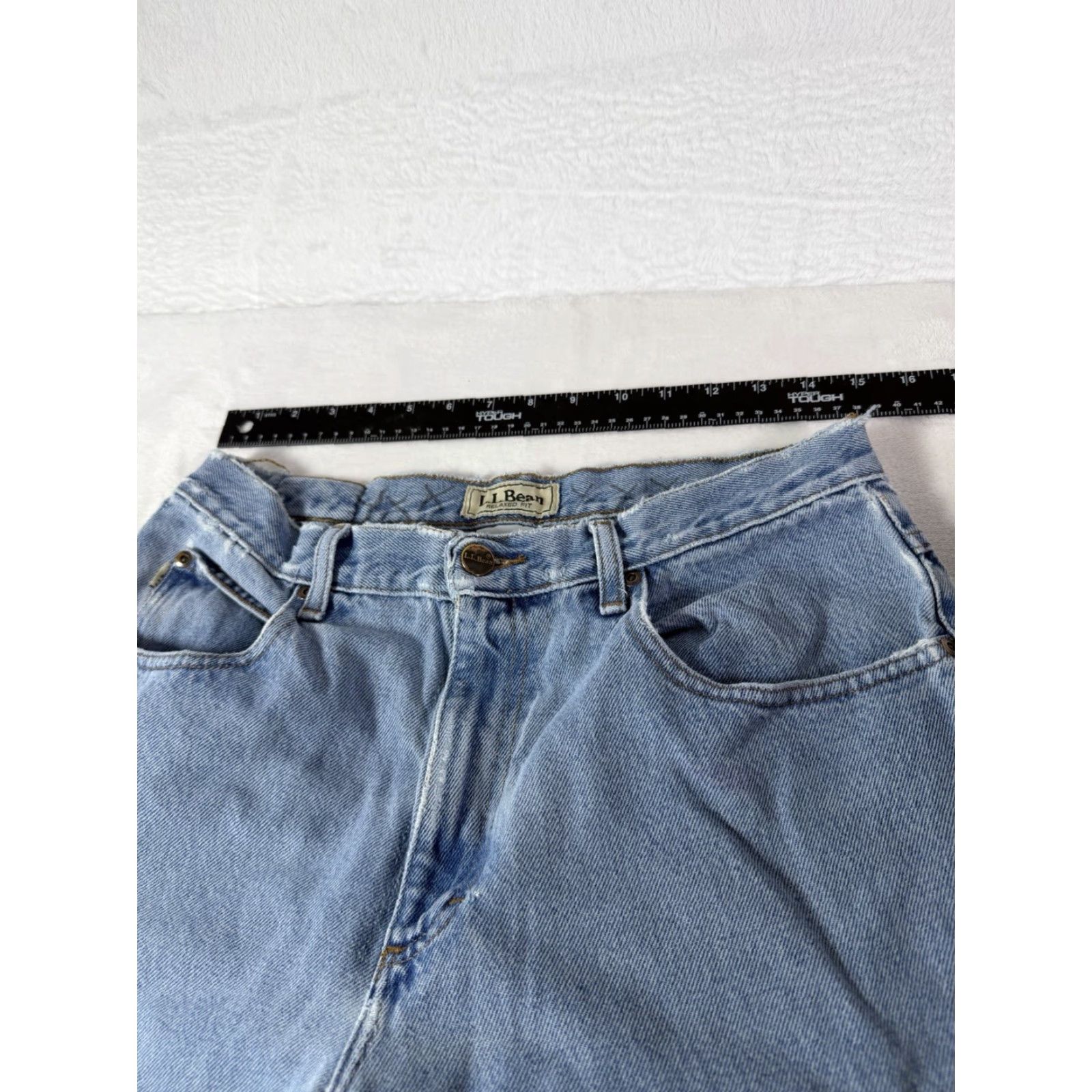 Vintage VINTAGE L.L.Bean Jeans Men Relaxed Fit 32x30 Blue Denim Workwear Straight 5-Pocket Distressed Pockets Logo Reg- Regular Mens Size US 32 / EU 48 - 6 Thumbnail